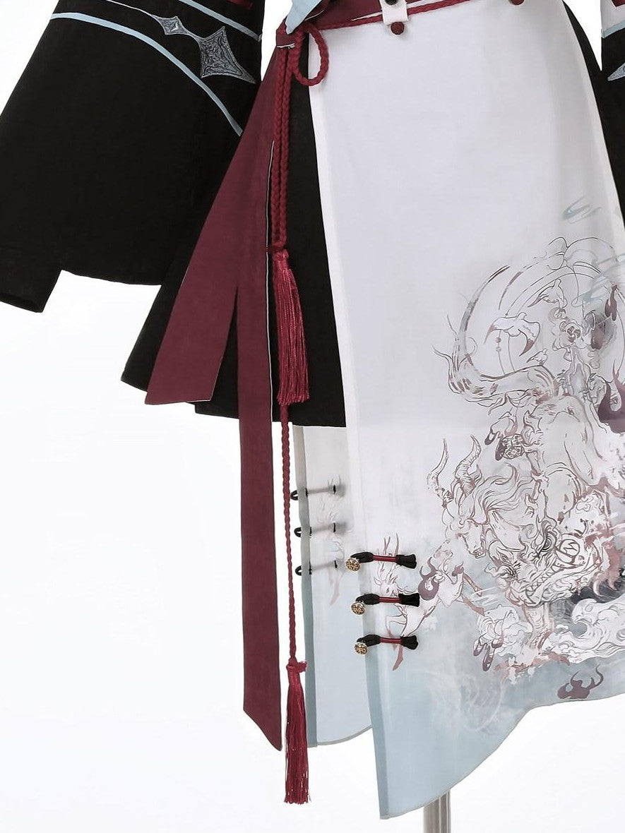 Jing Mu Dark Gothic Han Elements Mandarin Collar Lolita Women's Skirt Sets