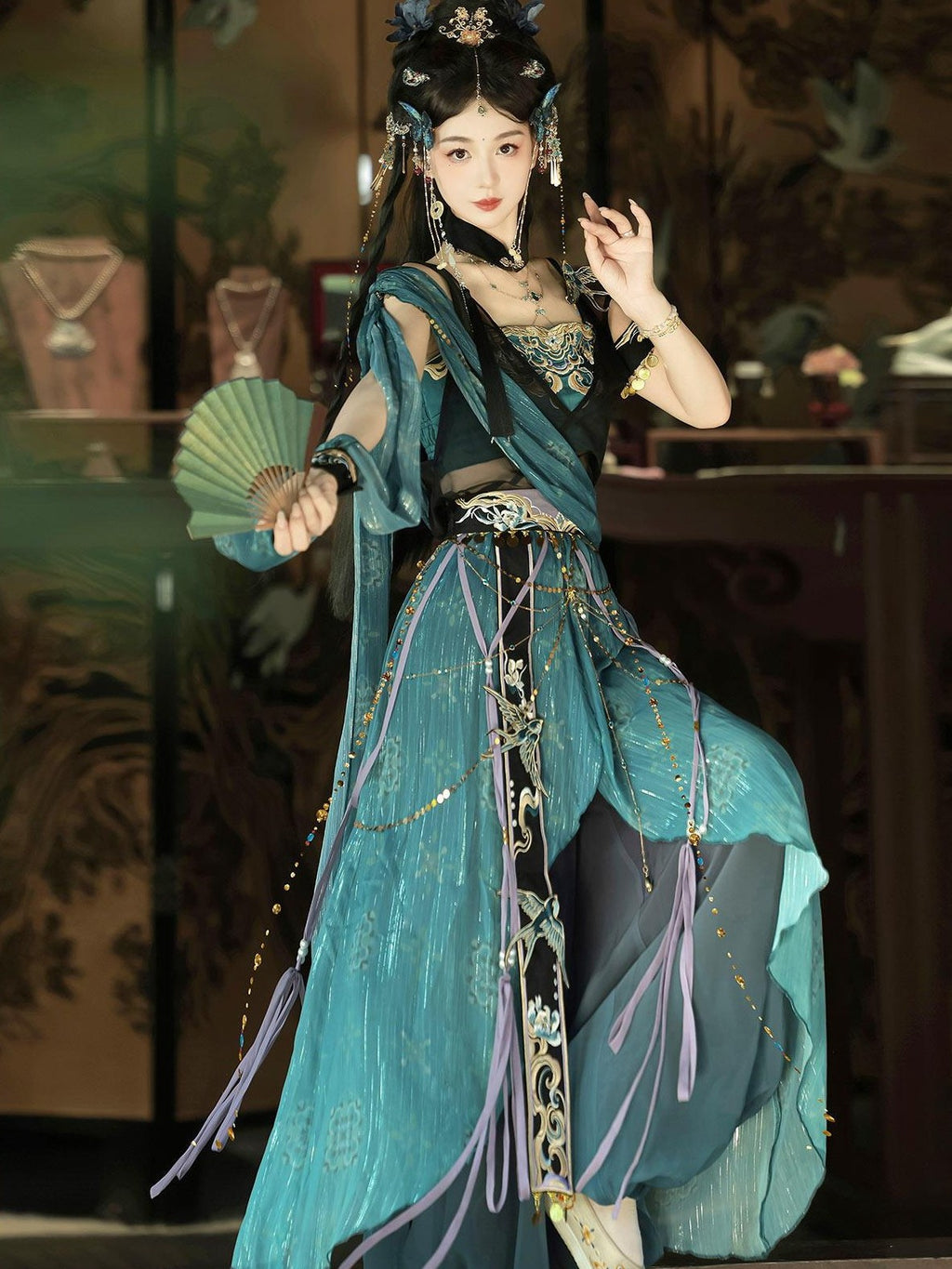 Jing Mu Dunhuang Color Exotic Lolita Ancient Women's Cosplay Full Coordination Sets