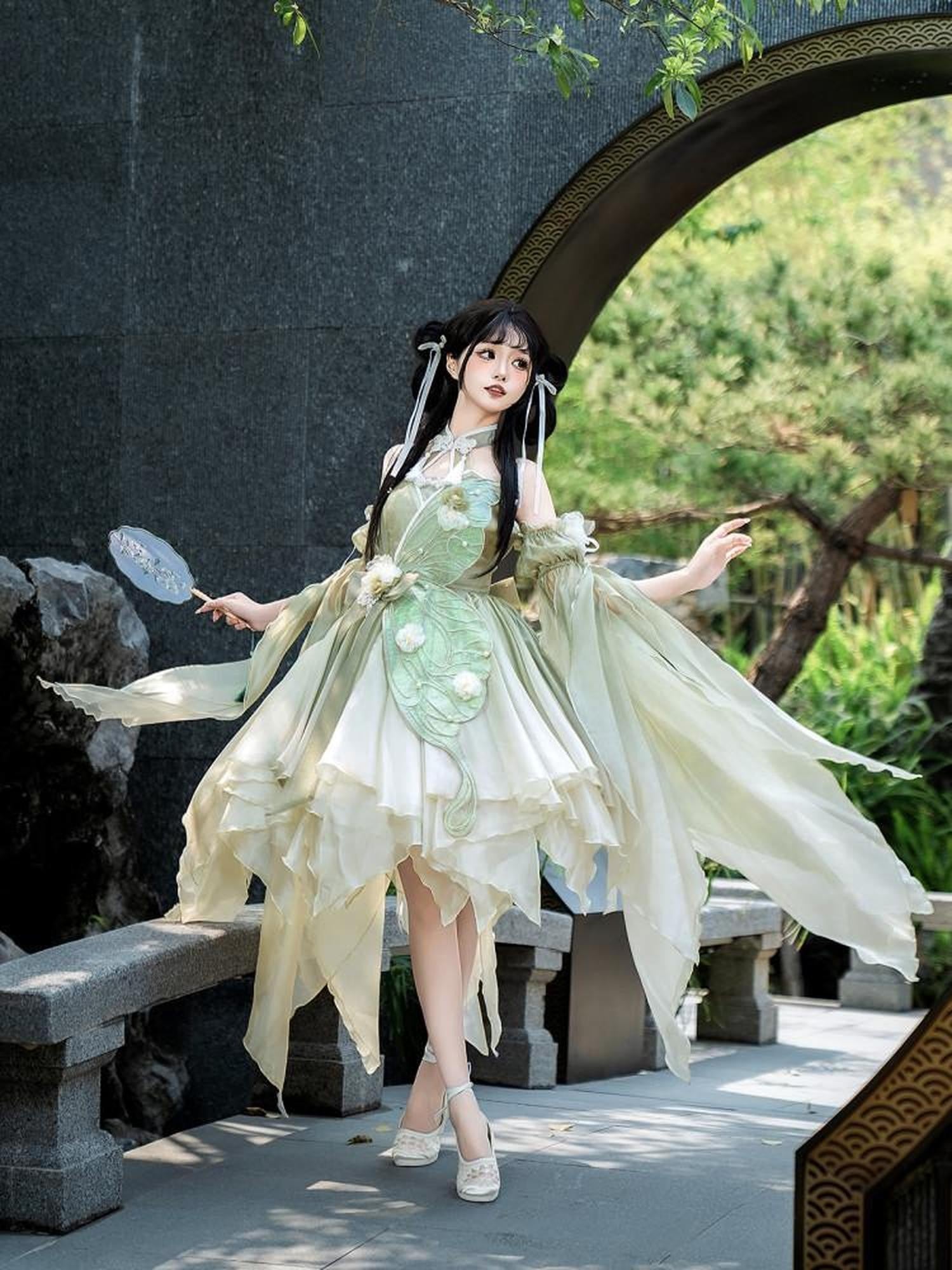 Jing Mu Ethereal Butterfly Print Hanfu Lolita Women's Jsk / Jumper Skirts