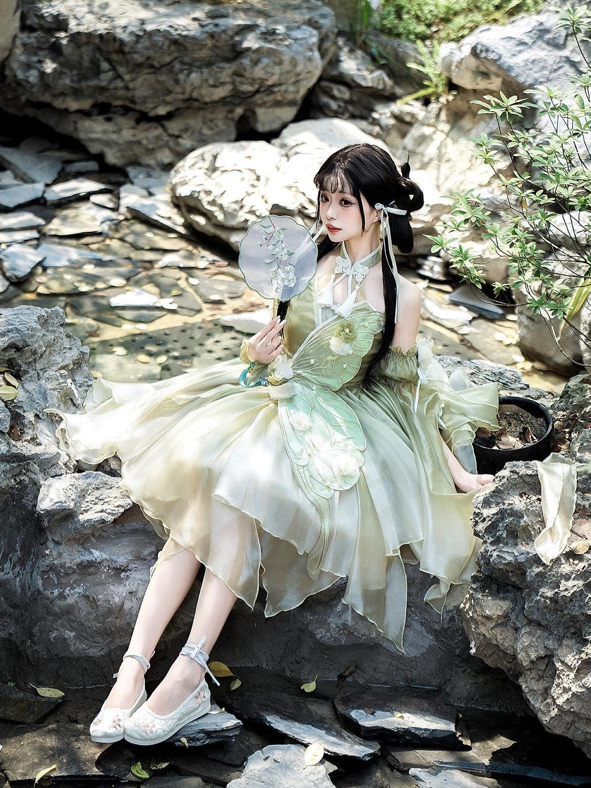Jing Mu Ethereal Butterfly Print Hanfu Lolita Women's Jsk / Jumper Skirts
