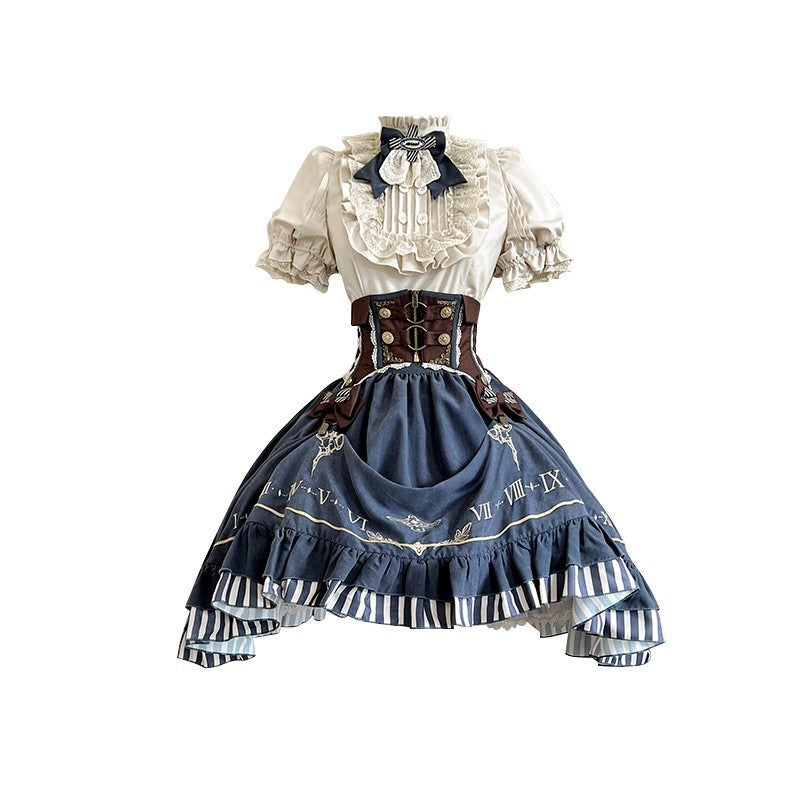 Jing_Mu_Gilded_Clockhand_Gothic_Lolita_Stand_Collar_Waist_Cinch_Women's_Skirt_Sets_800494339235_MISSTT