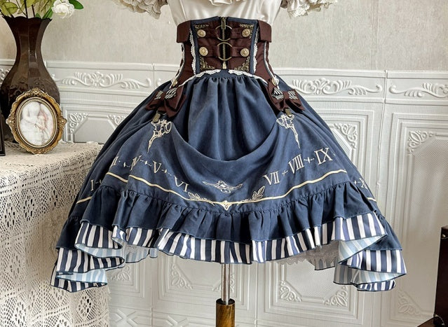 Jing_Mu_Gilded_Clockhand_Gothic_Lolita_Stand_Collar_Waist_Cinch_Women's_Skirt_Sets_800494339235_MISSTT
