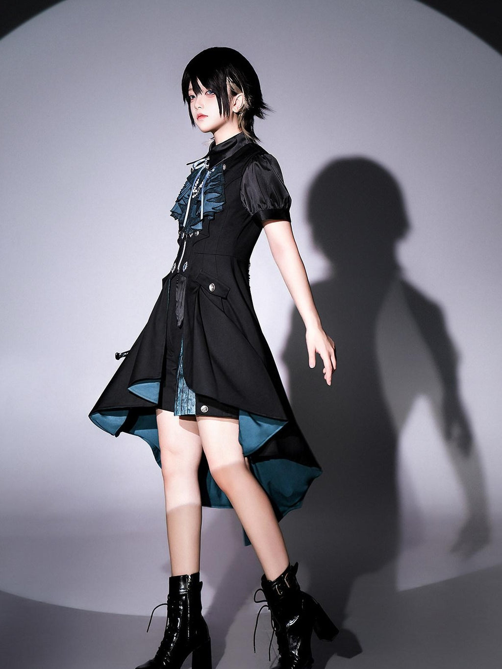 Jing Mu Gothic Lolita Prince Tailcoat Vest Shirt Shorts Women's Full Coordination Sets