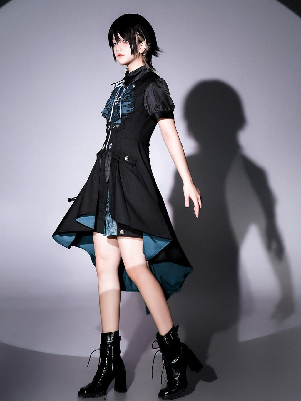 Jing Mu Gothic Lolita Prince Tailcoat Vest Shirt Shorts Women's Full Coordination Sets