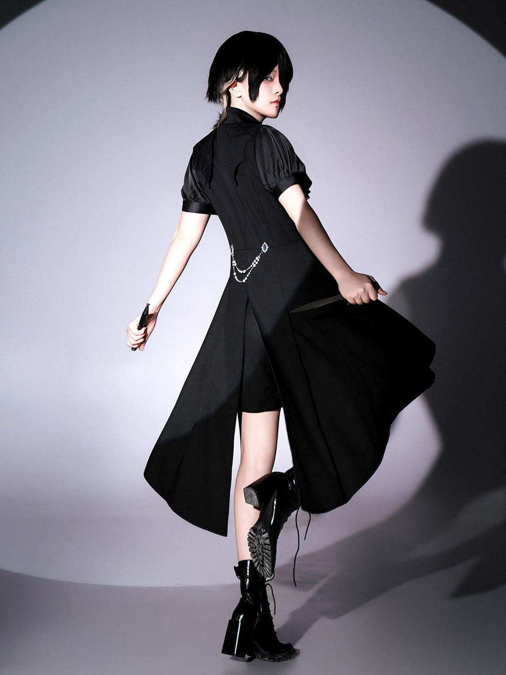 Jing Mu Gothic Lolita Prince Tailcoat Vest Shirt Shorts Women's Full Coordination Sets