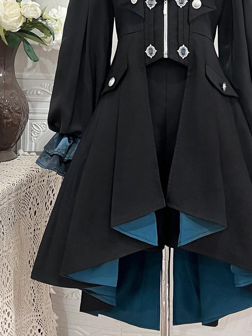 Jing Mu Gothic Lolita Prince Tailcoat Vest Shirt Shorts Women's Full Coordination Sets