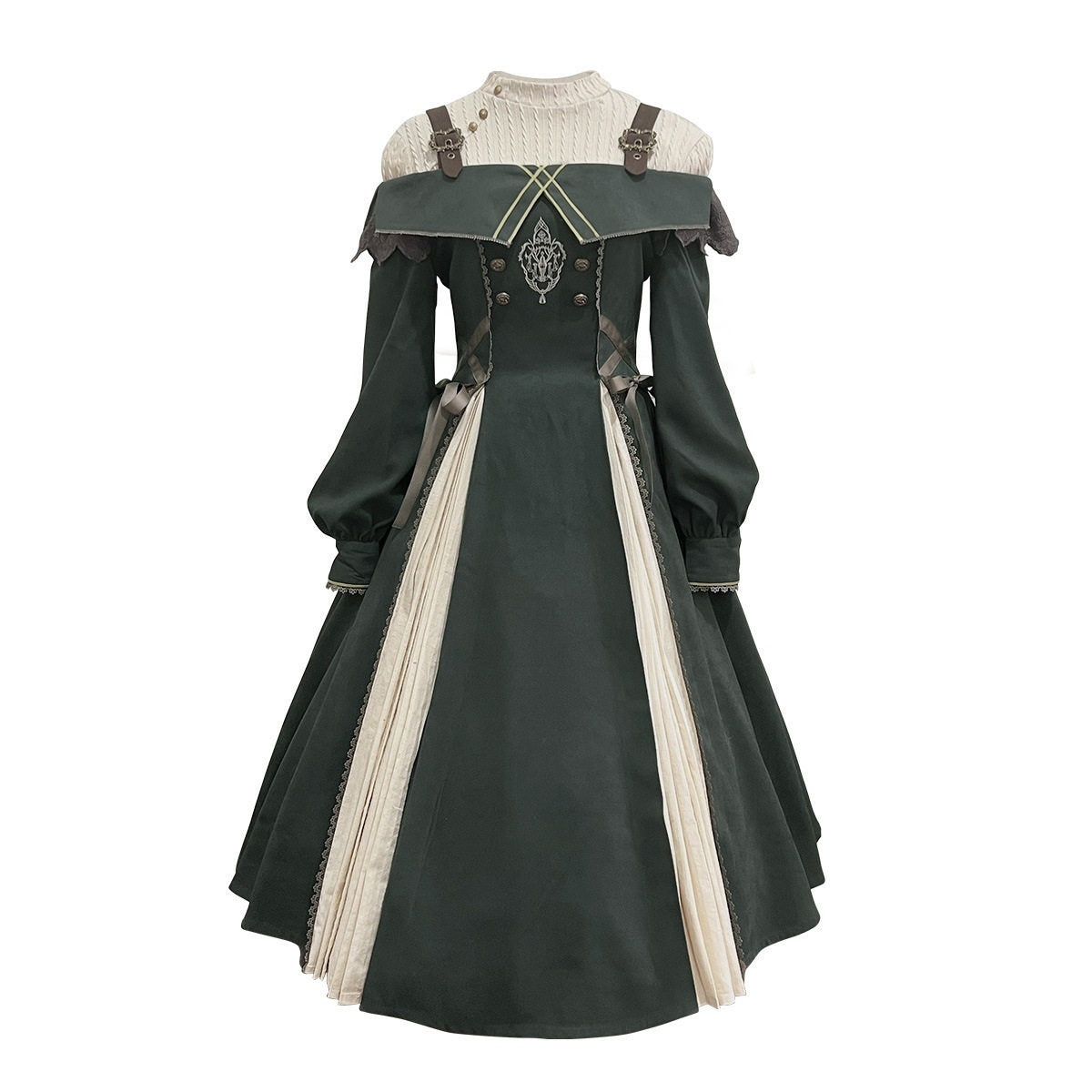 Jing_Mu_Gothic_Lolita_Stand_Collar_A_Line_Mid_Length_Suspender_Women's_Jsk_Sets_822570746550_MISSTT