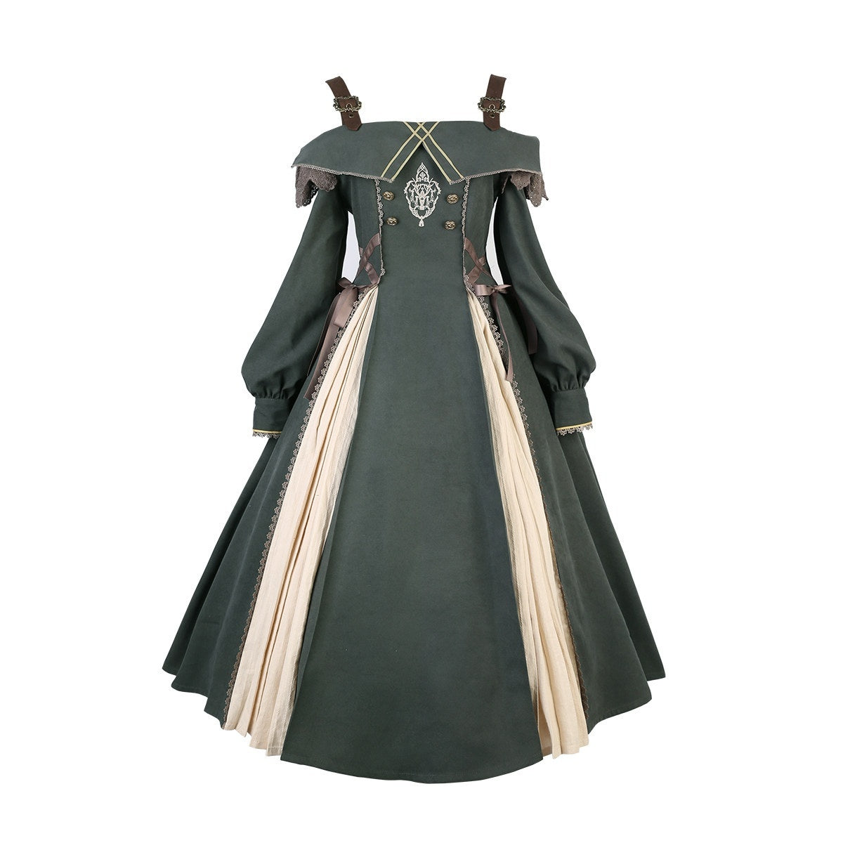 Jing_Mu_Gothic_Lolita_Stand_Collar_A_Line_Mid_Length_Suspender_Women's_Jsk_Sets_822570746550_MISSTT