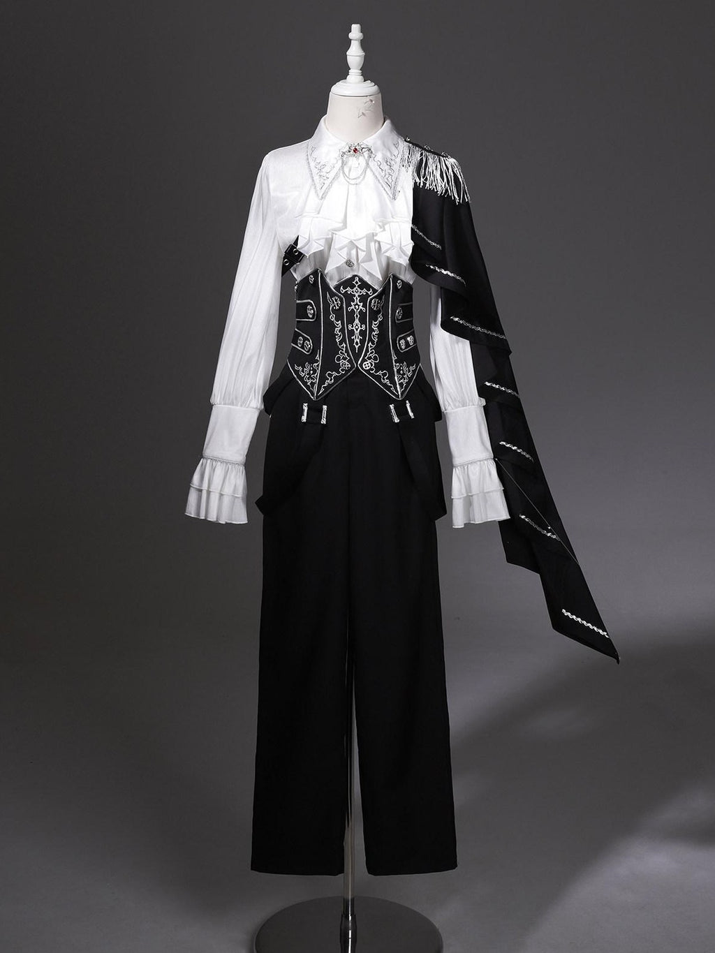 Jing Mu Gothic Prince Lolita Slim High Collar Epaulet Women's Full Coordination Sets