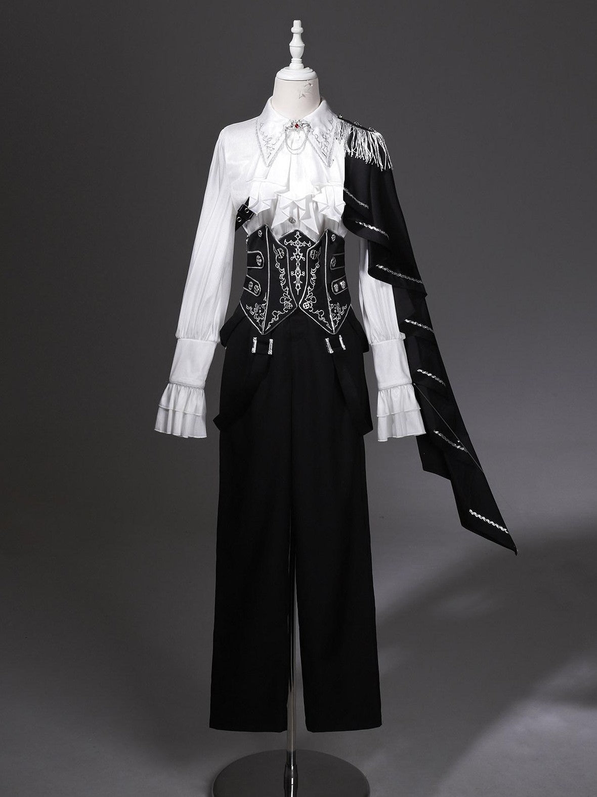 Jing Mu Gothic Prince Lolita Slim High Collar Epaulet Women's Full Coordination Sets