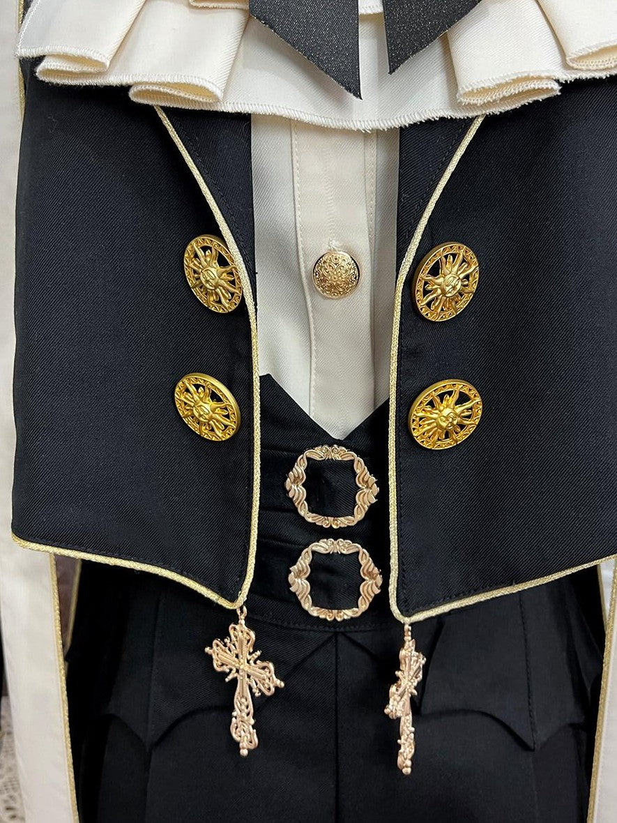 Jing Mu Gothic Prince Lolita Tailcoat Stand Collar Slim Women's Full Coordination Sets
