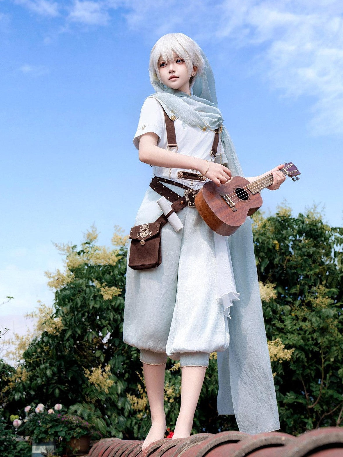 Jing Mu Greek Lolita Prince Shirt Lantern Overalls Cape Women's Full Coordination Sets