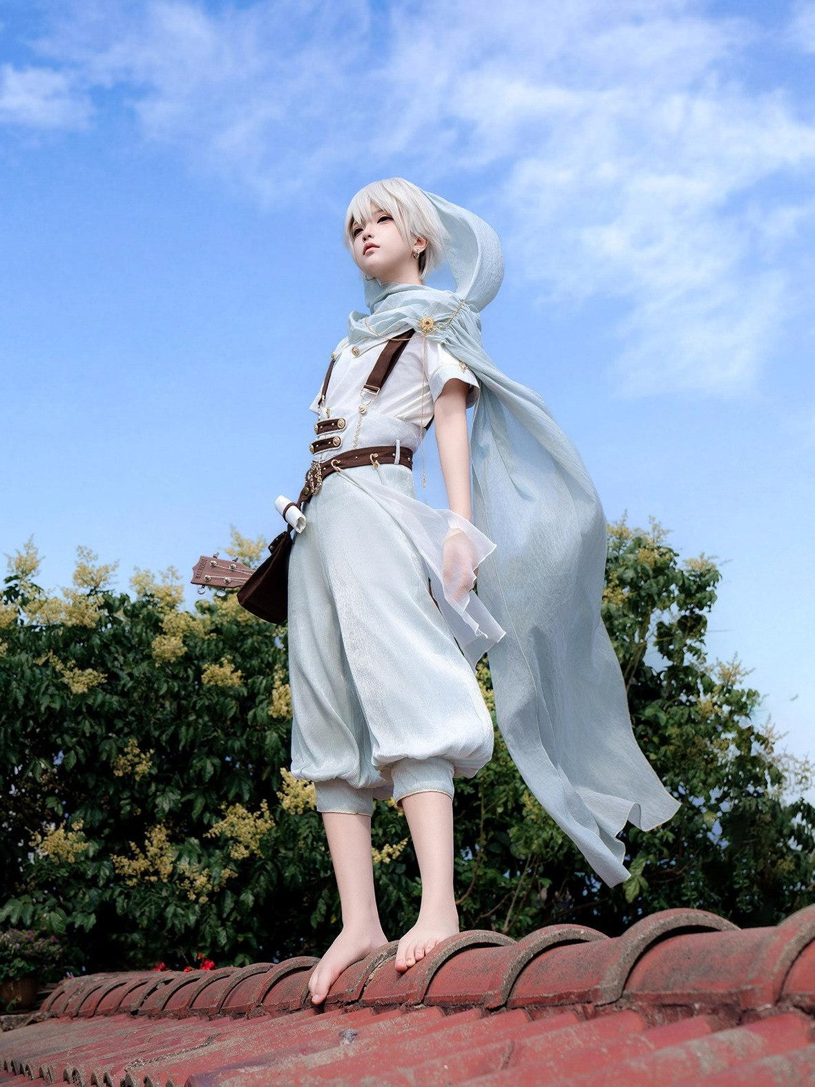 Jing Mu Greek Lolita Prince Shirt Lantern Overalls Cape Women's Full Coordination Sets