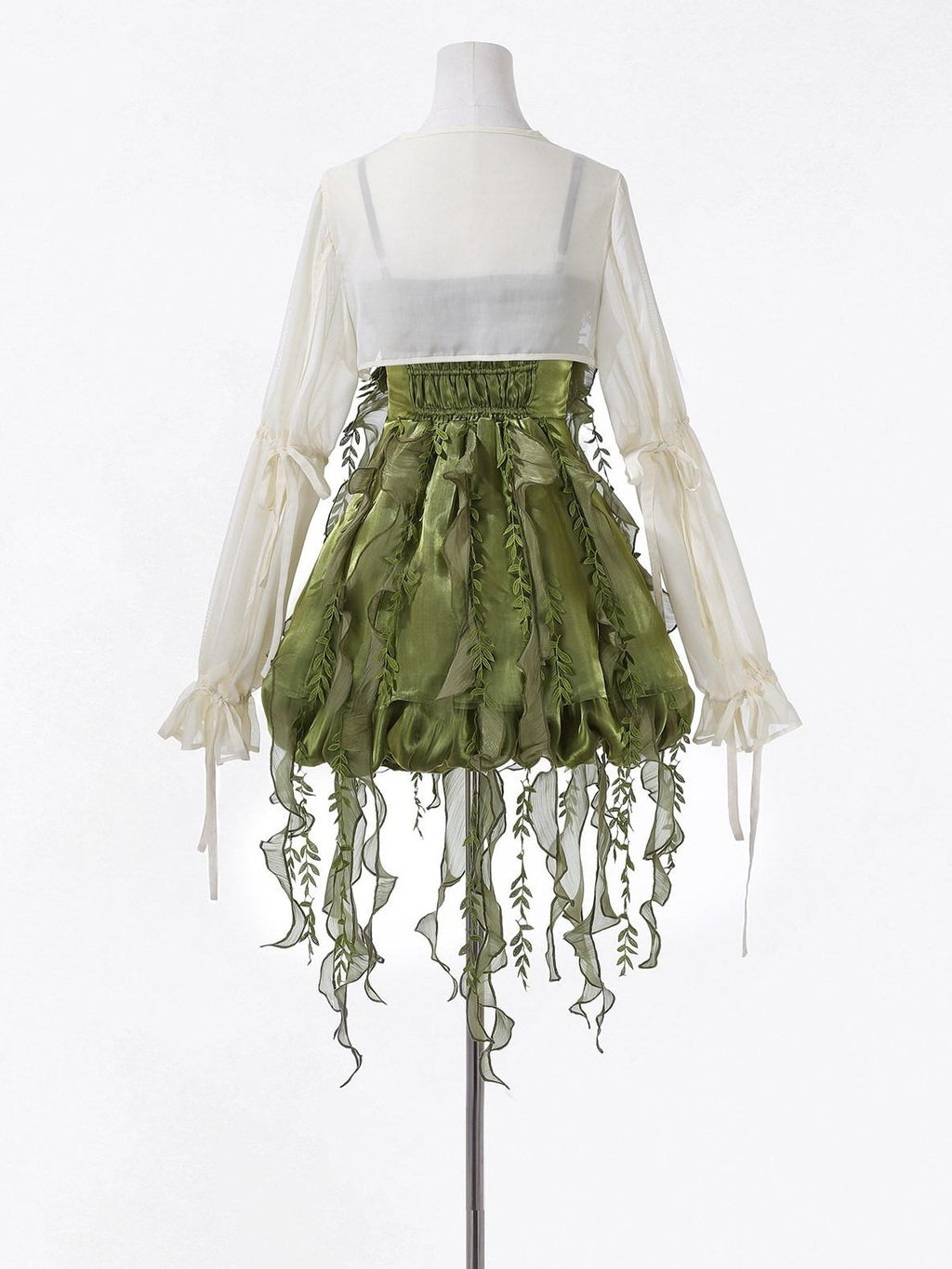 Jing Mu Green Forest Chinese Lolita Square Neck Puff Skirt Slim Women's Jsk Sets