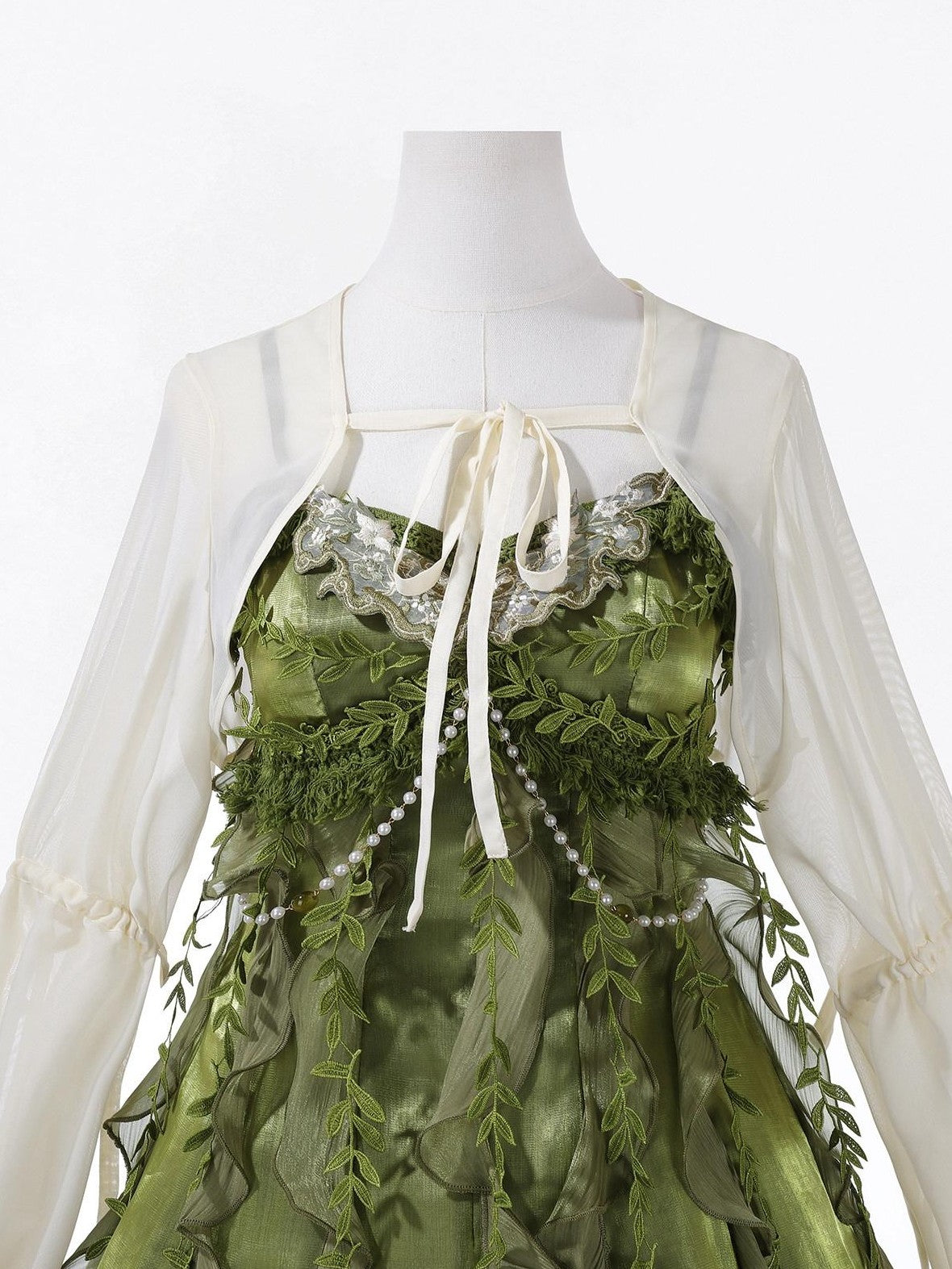Jing Mu Green Forest Chinese Lolita Square Neck Puff Skirt Slim Women's Jsk Sets