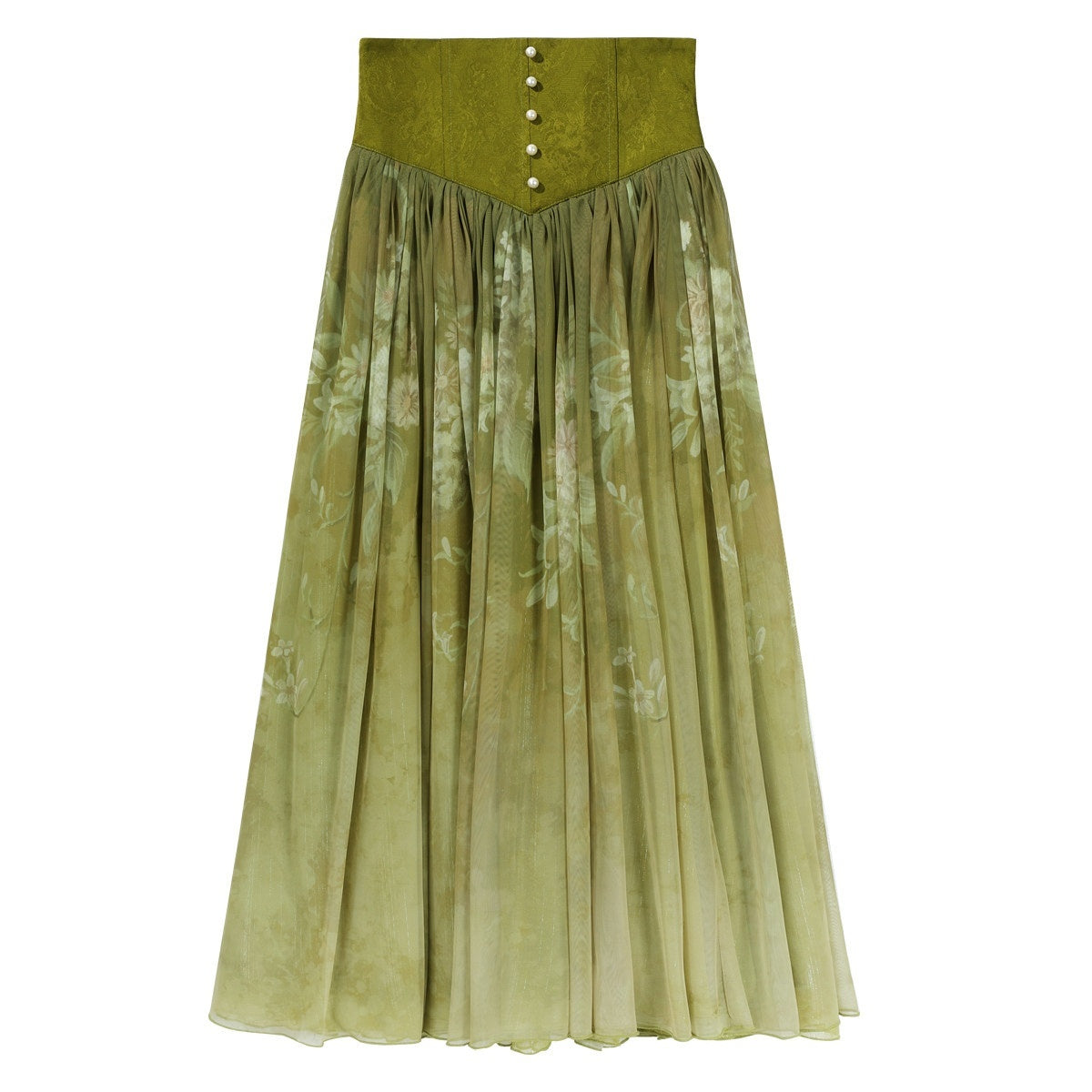 Jing_Mu_Green_Vine_Print_Lolita_Stand_Collar_Women's_Shirt_And_Skirt_Two_Piece_Skirt_Sets_948262307539_MISSTT