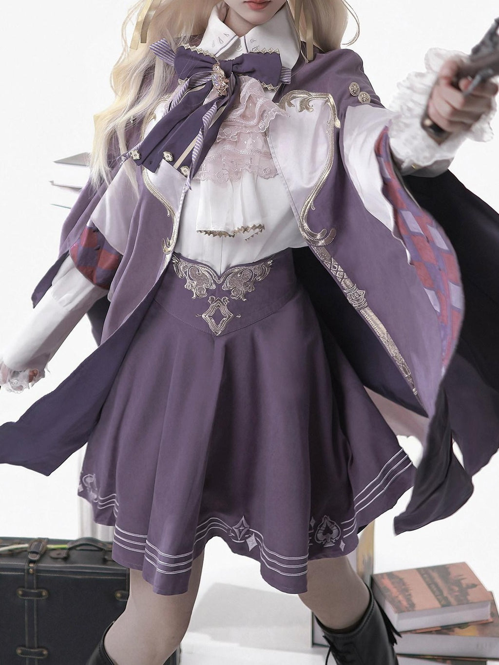 Jing Mu Lolita Carnival Magician Prince Cape A Line Lapel Women's Skirt Sets