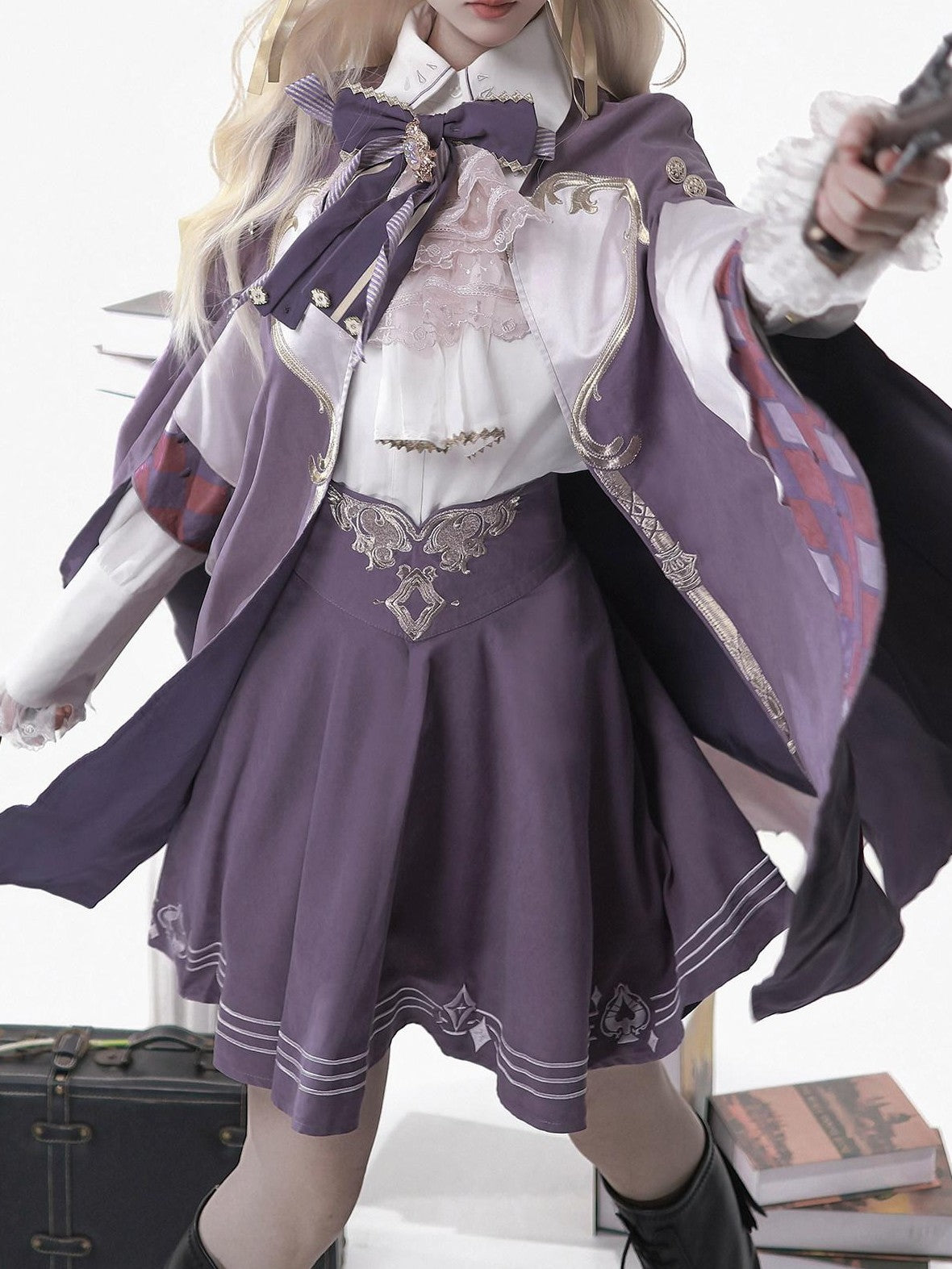 Jing Mu Lolita Carnival Magician Prince Cape A Line Lapel Women's Skirt Sets
