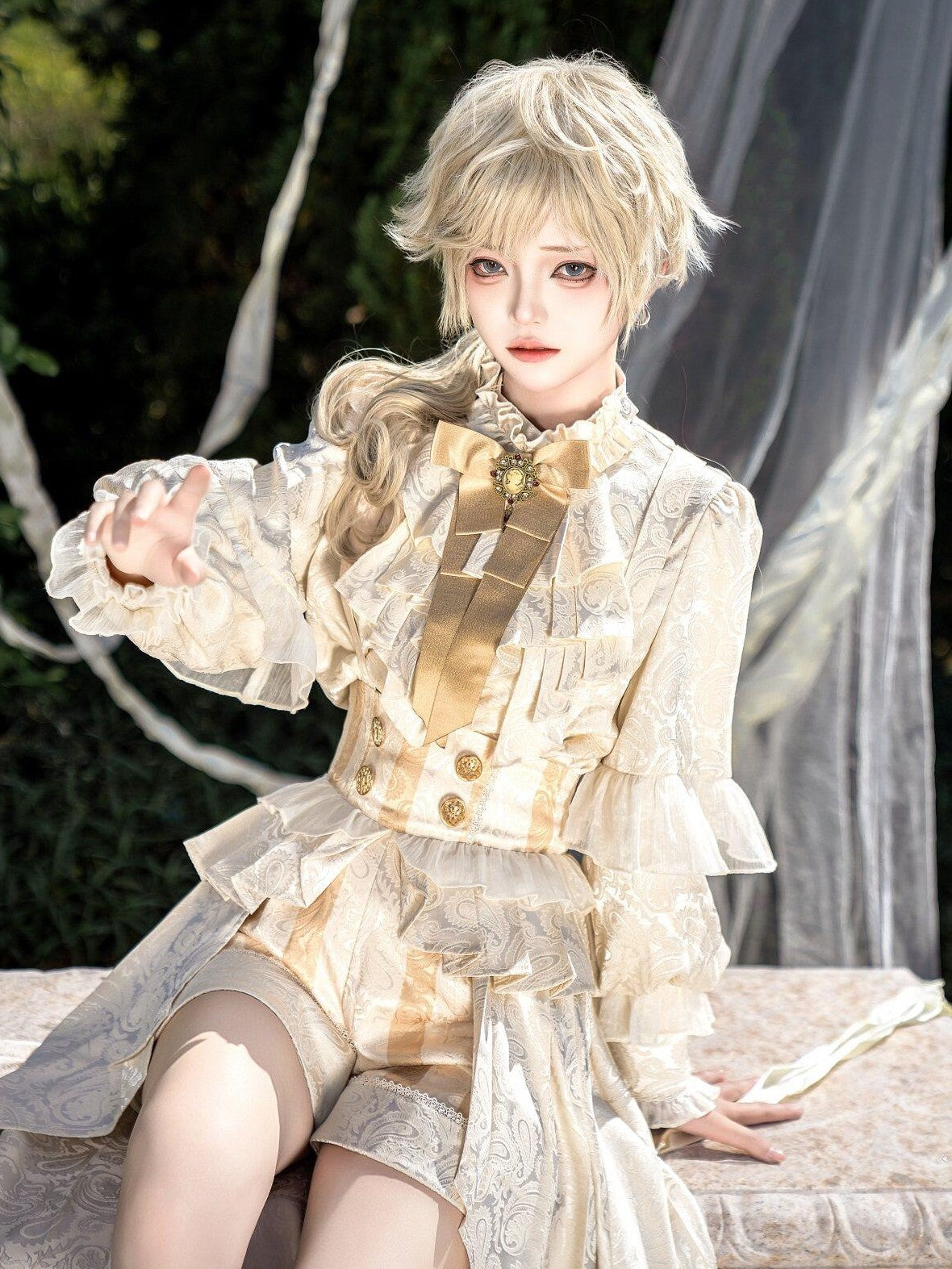 Jing Mu Lolita Court Prince Stand Collar Suspender Skirt Women's Full Coordination Sets