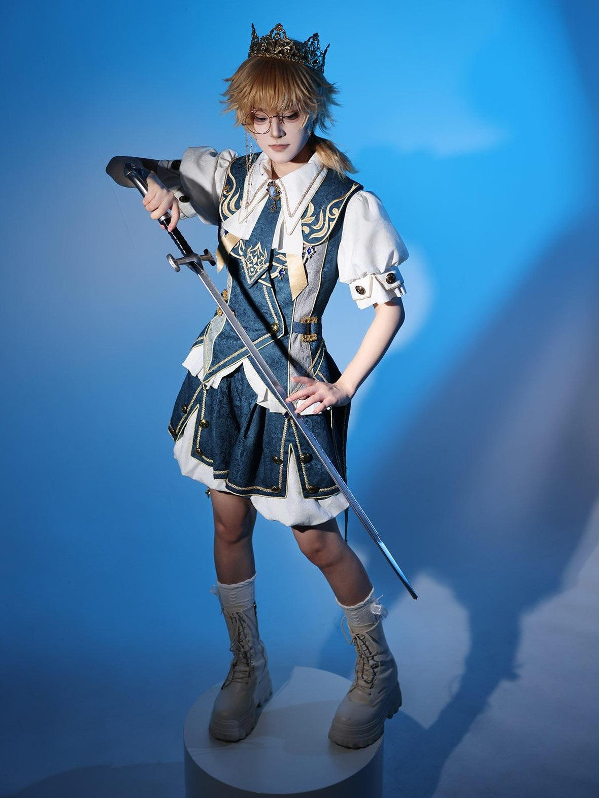 Jing Mu Lolita Prince Noble Shirt Vest Shorts Women's Slim Fit Full Coordination Sets