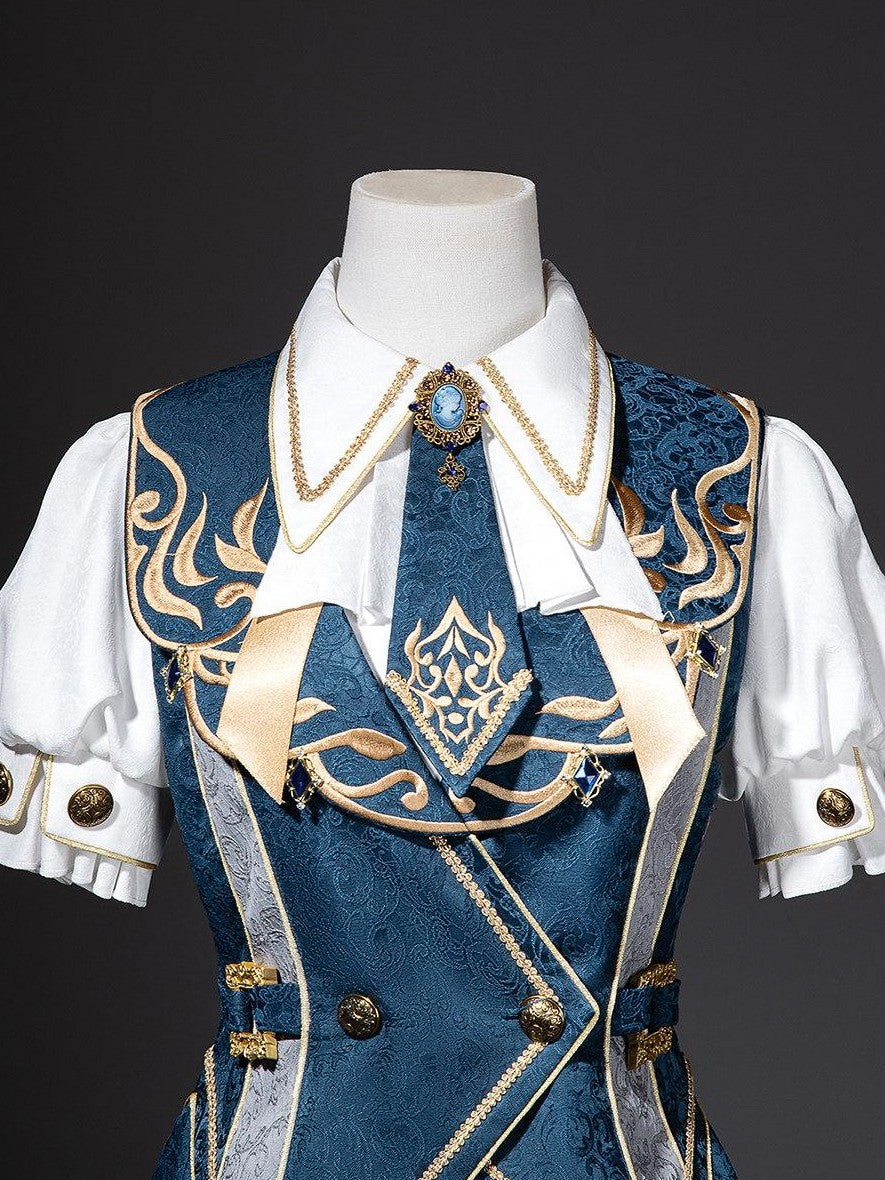 Jing Mu Lolita Prince Noble Shirt Vest Shorts Women's Slim Fit Full Coordination Sets