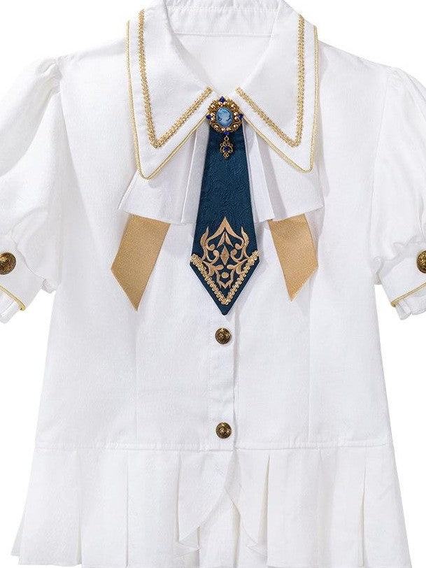 Jing Mu Lolita Prince Noble Shirt Vest Shorts Women's Slim Fit Full Coordination Sets