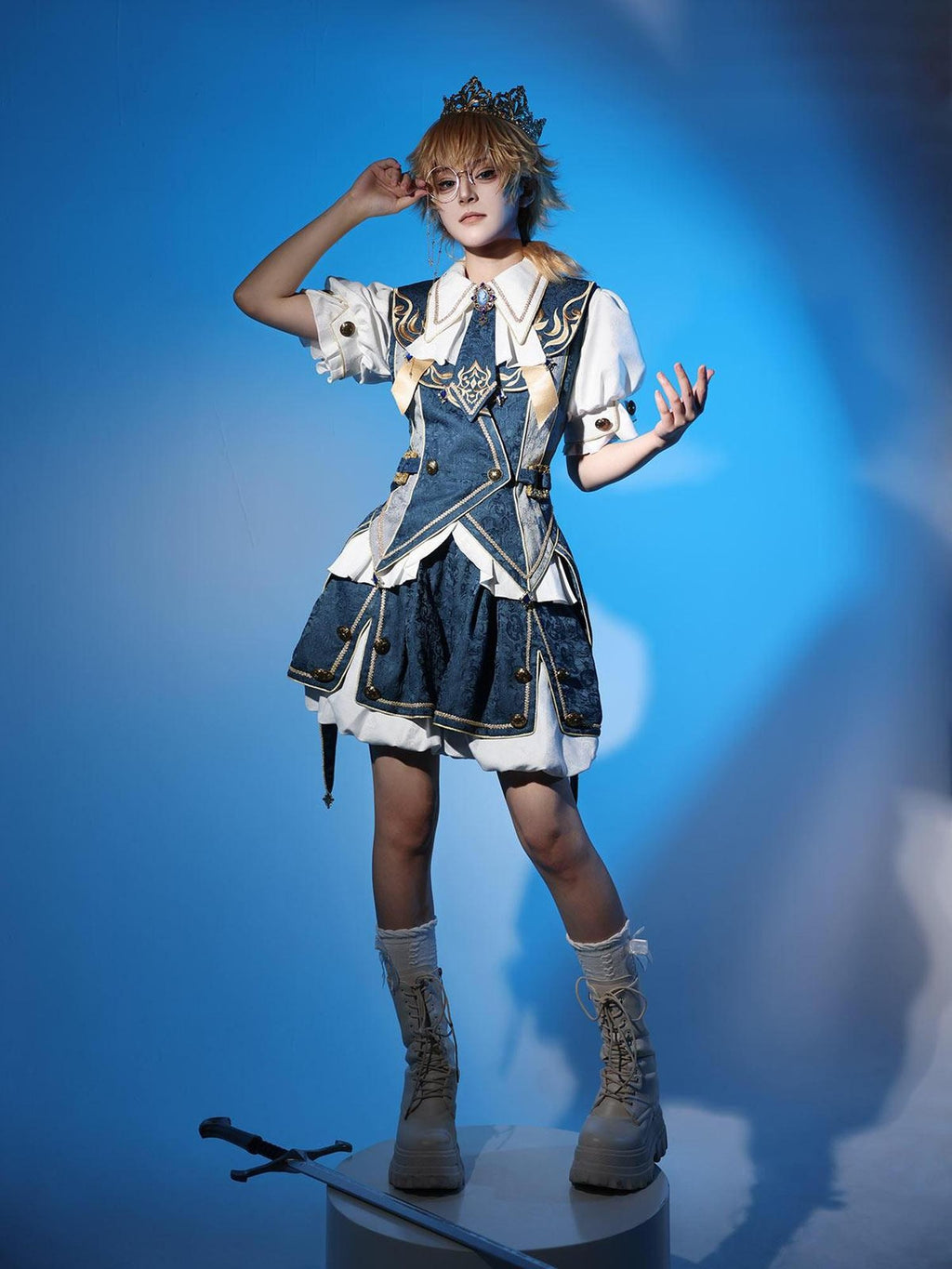 Jing Mu Lolita Prince Noble Shirt Vest Shorts Women's Slim Fit Full Coordination Sets
