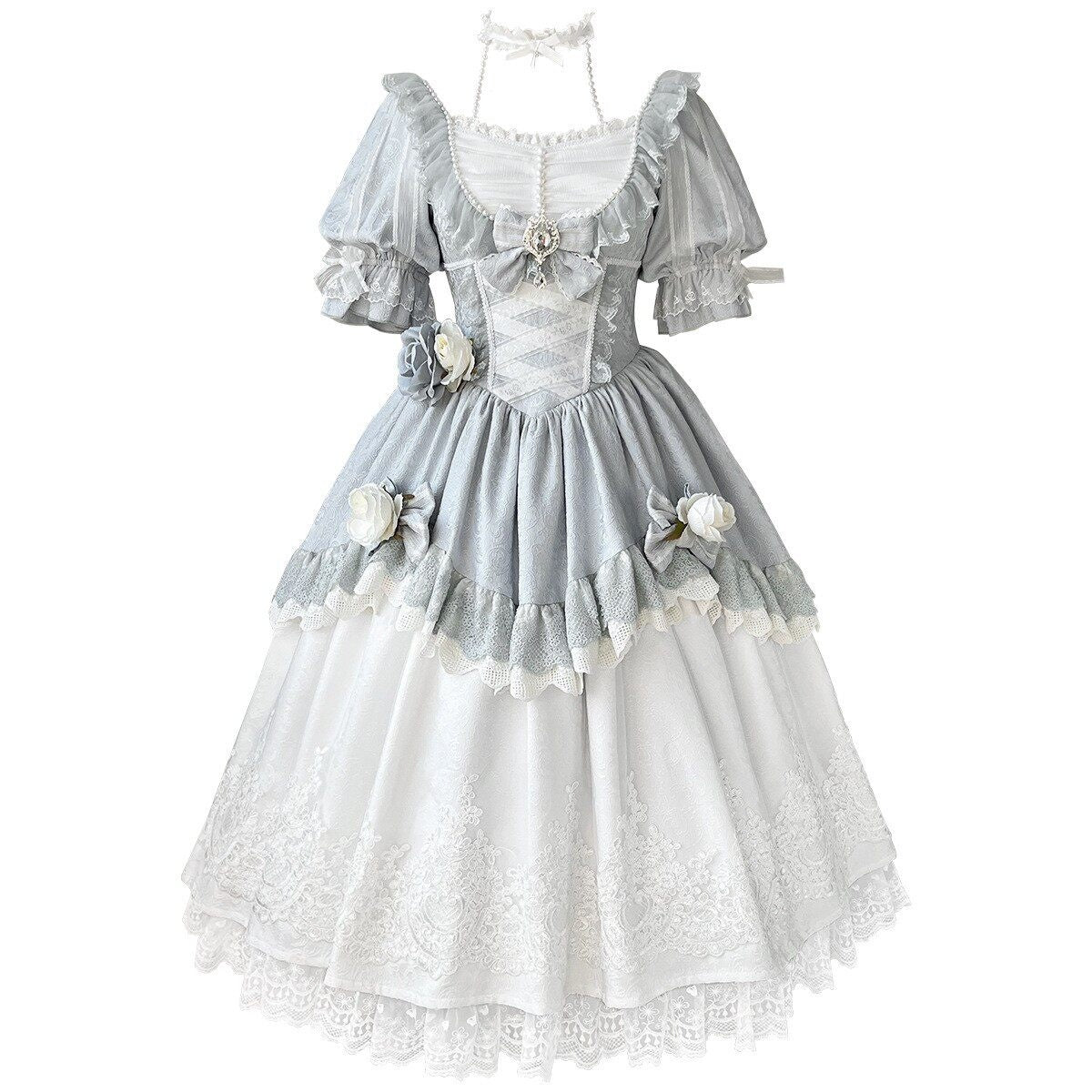 Jing_Mu_Lolita_Princess_Square_Neck_Aline_Zipper_Women's_Polyester_Short_Sleeve_Op_706393675326_MISSTT