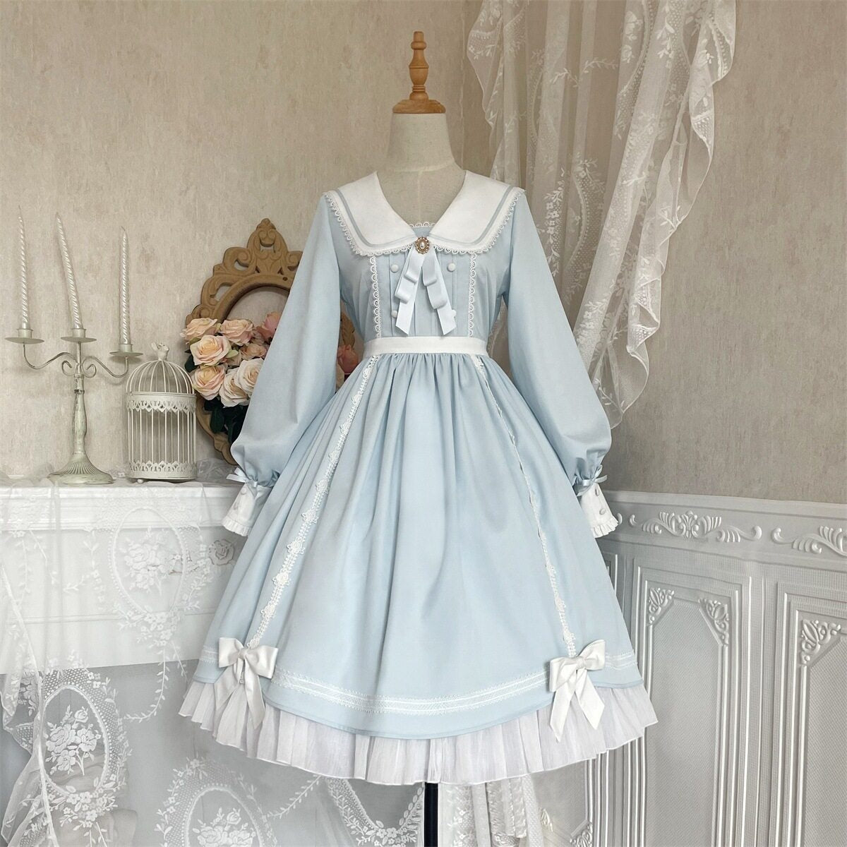 Jing_Mu_Lolita_Spliced_High_Waist_A_Line_Princess_Women's_Polyester_Long_Sleeve_Op_656055992070_MISSTT
