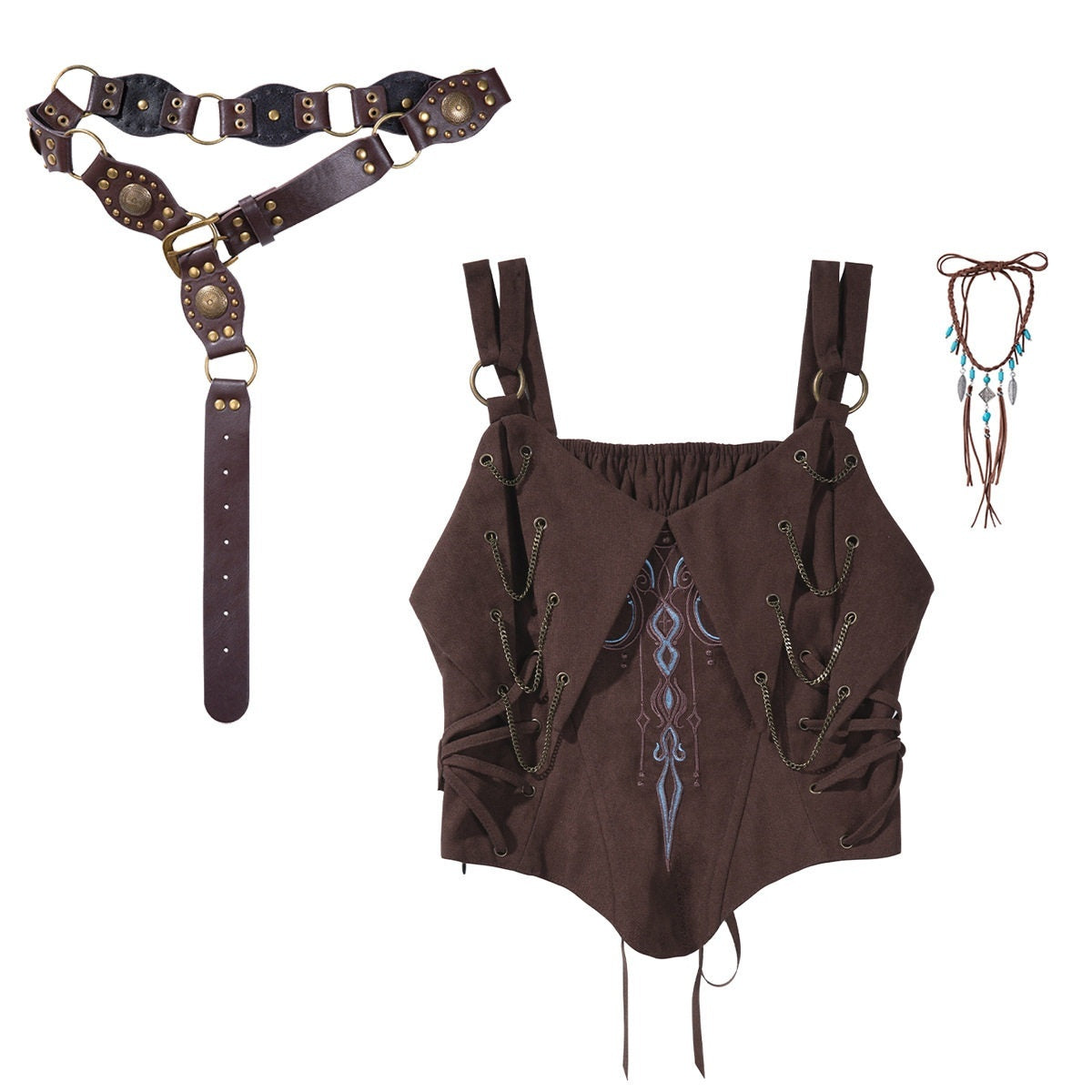 Jing_Mu_Lolita_Wasteland_Western_Strappy_High_Waist_Women's_Skirt_Sets_1055840580956_MISSTT