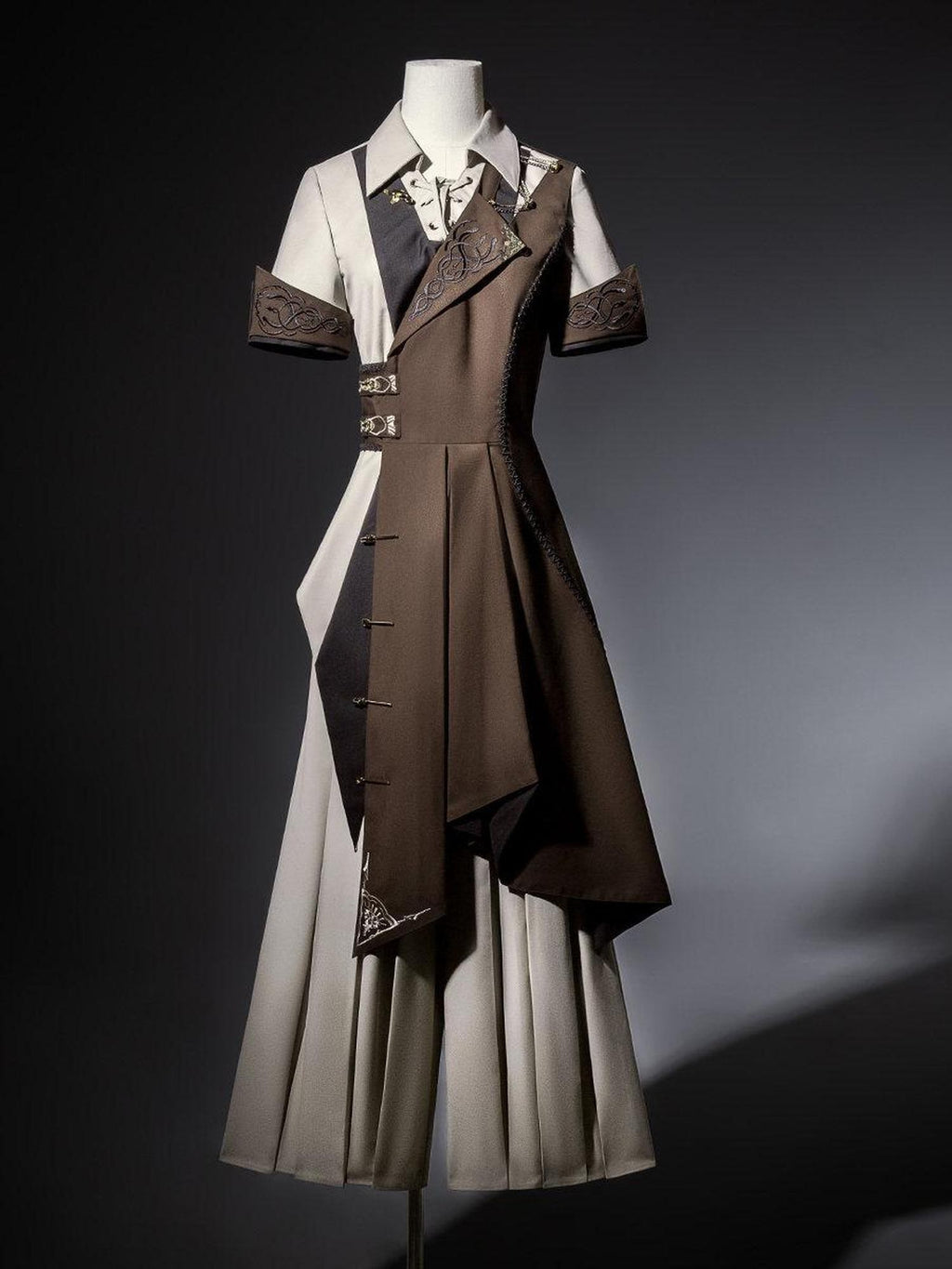 Jing Mu Medieval Asymmetric Slim Fit Shirt Collar Women's Full Coordination Sets