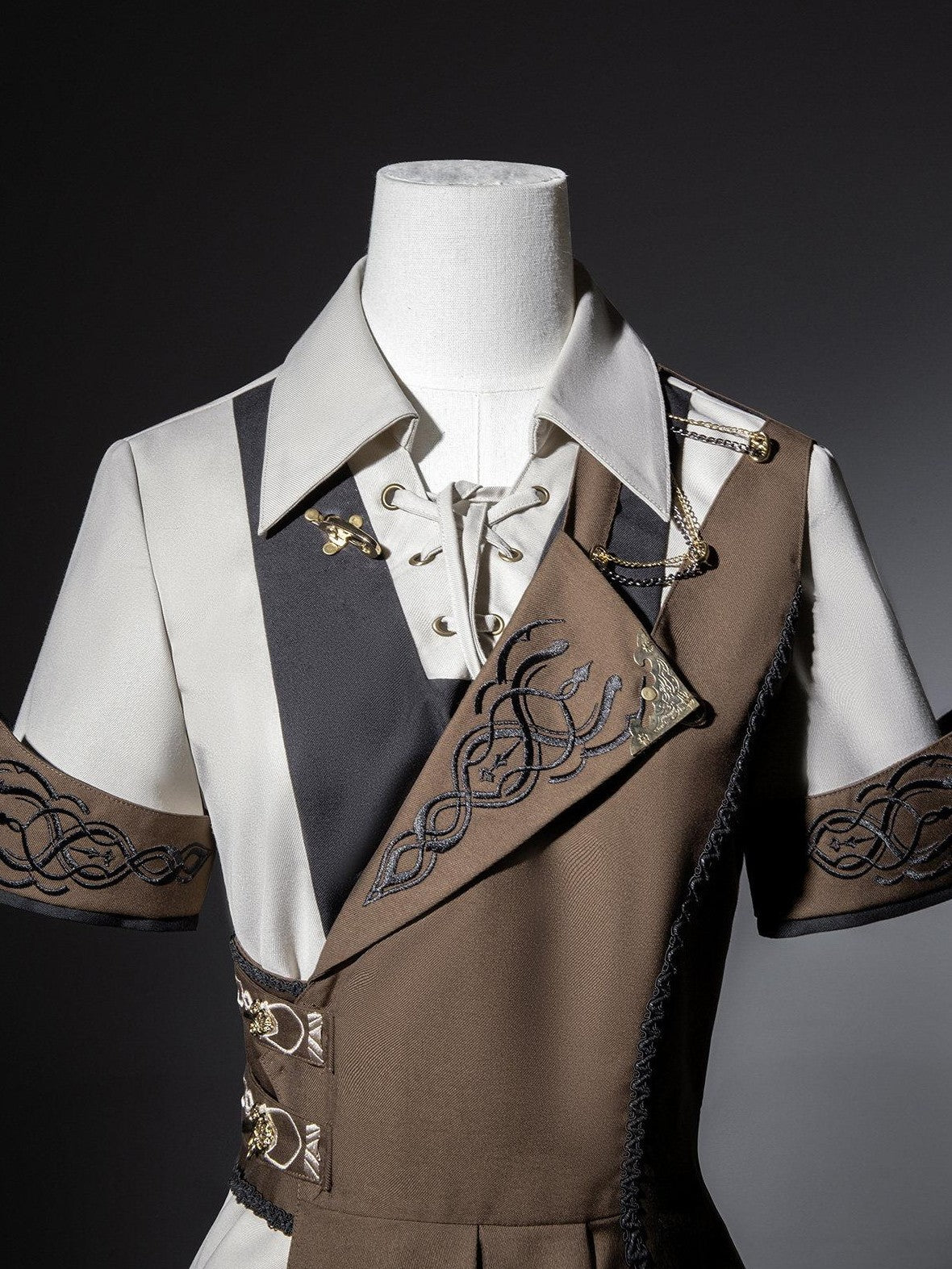 Jing Mu Medieval Asymmetric Slim Fit Shirt Collar Women's Full Coordination Sets