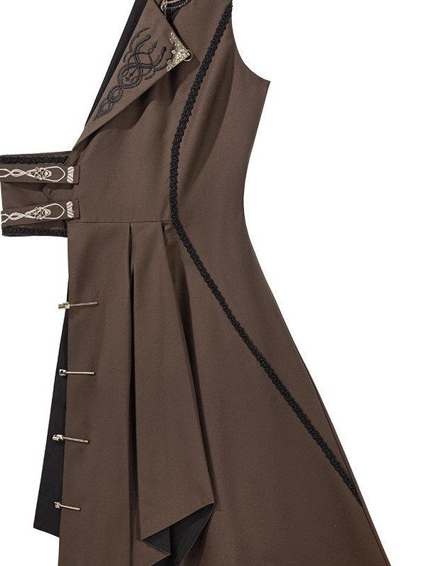Jing Mu Medieval Asymmetric Slim Fit Shirt Collar Women's Full Coordination Sets