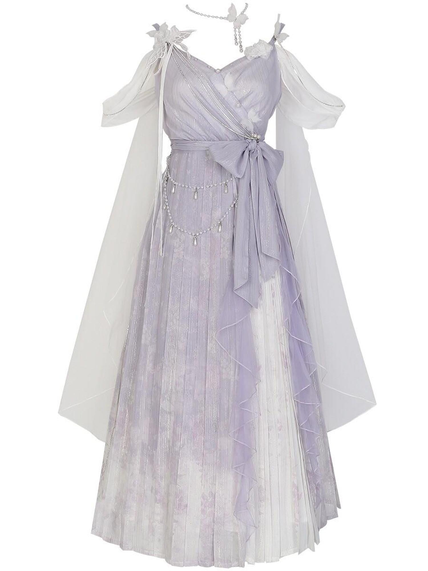 Jing Mu Mist Flowy Hanfu Strappy Women's Polyester Jsk / Jumper Skirts