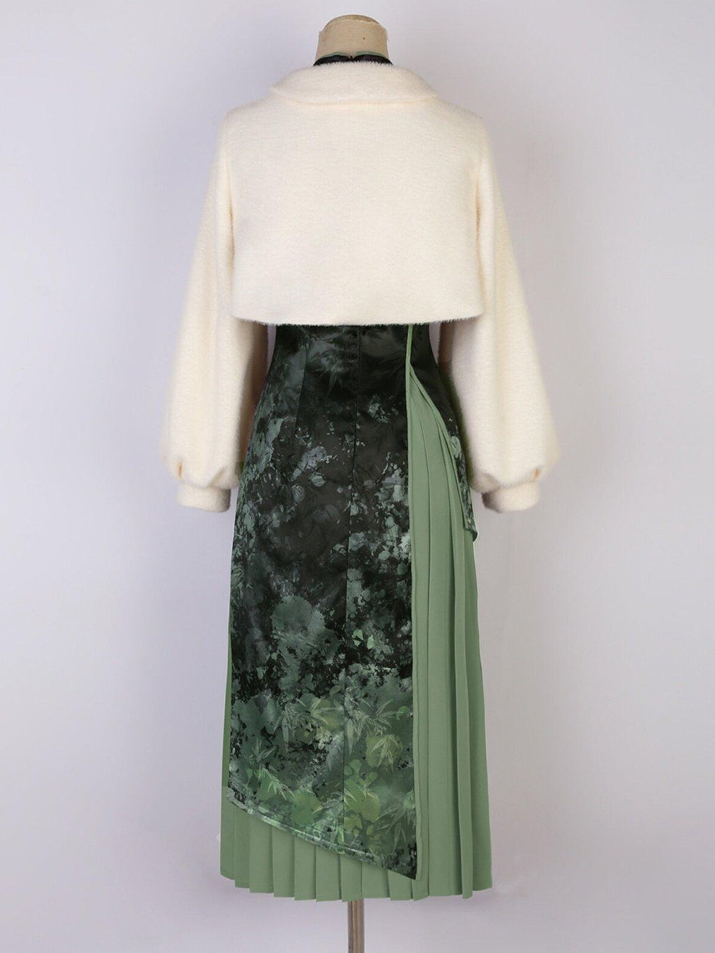 Jing Mu Modified Asymmetric Collar Cheongsam Women's Polyester Jsk / Jumper Skirts