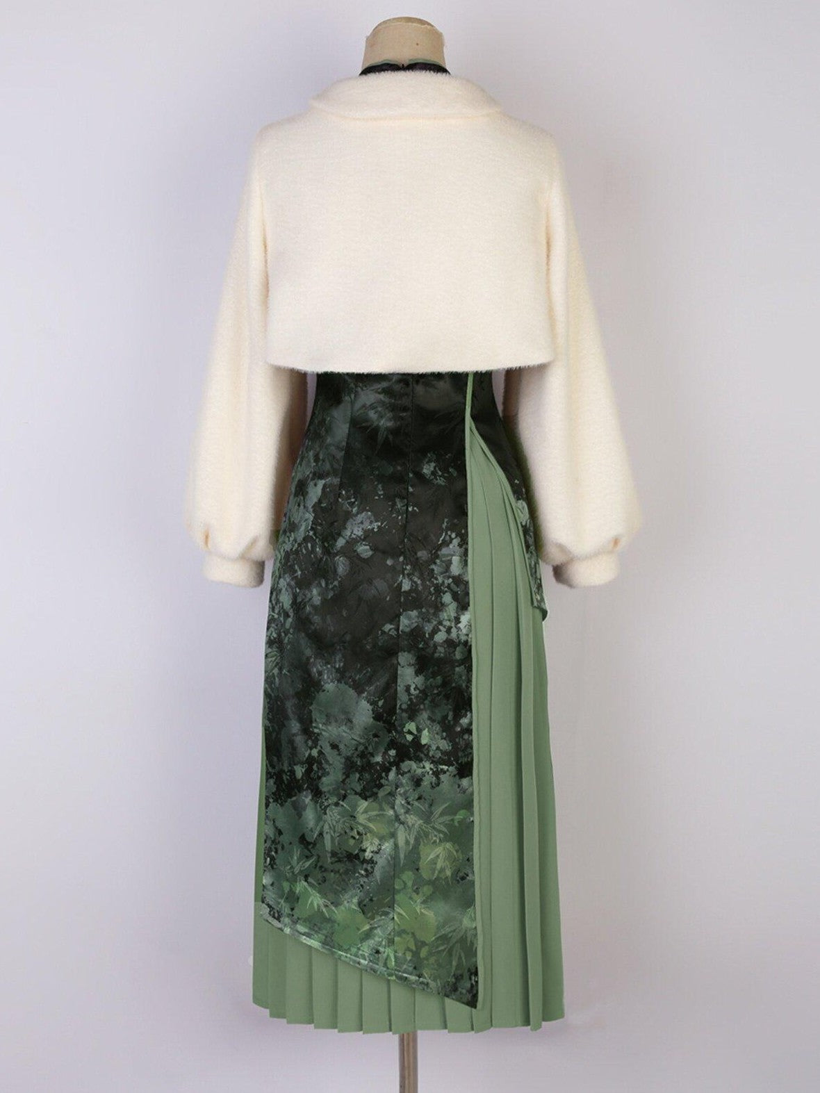 Jing Mu Modified Asymmetric Collar Cheongsam Women's Polyester Jsk / Jumper Skirts