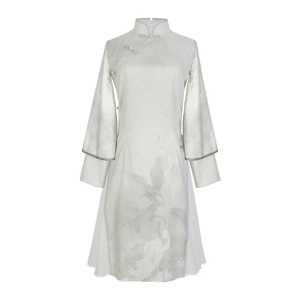 Jing_Mu_Modified_Qipao_Asymmetric_Collar_High_Slit_Plush_Jacket_Women's_Long_Sleeve_Op_692744467341_MISSTT