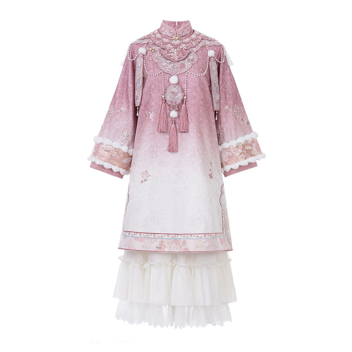 Jing_Mu_Peach_Mist_Pink_Han_Yang_Fusion_Qipao_And_Skirt_Cloud_Shoulder_Women's_Op_Sets_988001206579_MISSTT