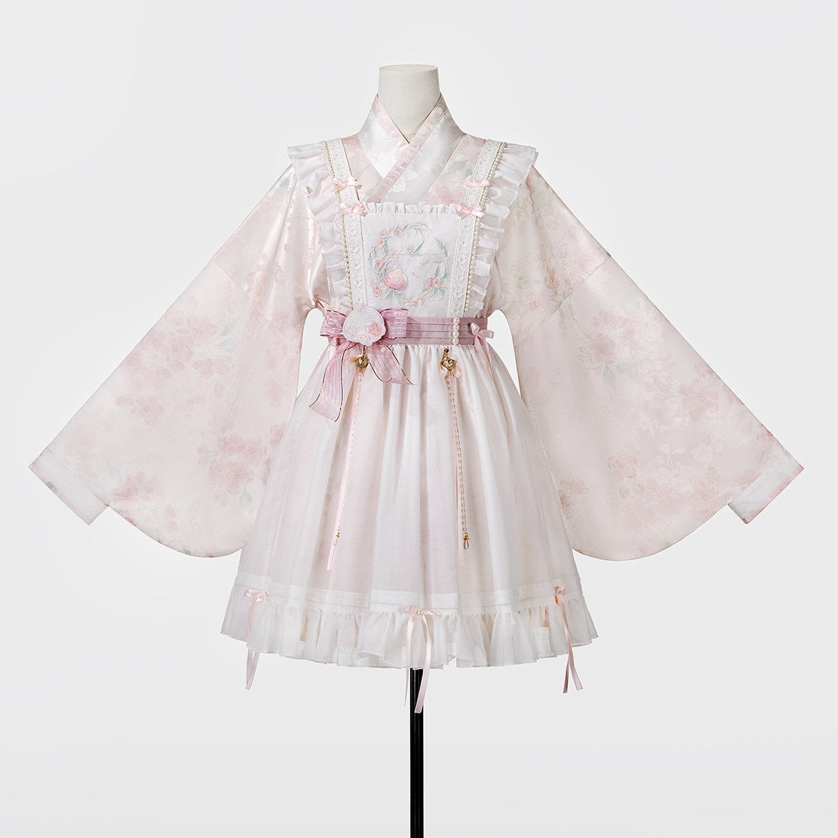 Jing_Mu_Peach_Pink_Overlay_Puff_Skirt_Cross_Collar_Chinese_Lolita_Women's_Long_Sleeve_Op_1007597654456_MISSTT