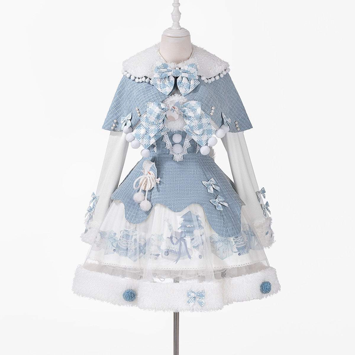 Jing_Mu_Pompom_Snowball_Square_Neck_Puff_Skirt_Cape_Women's_Jsk_Sets_1005050266776_MISSTT