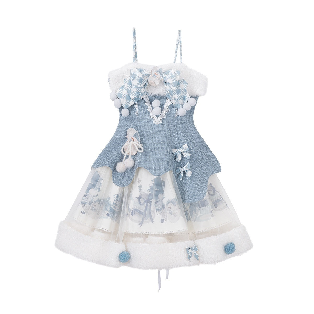 Jing_Mu_Pompom_Snowball_Square_Neck_Puff_Skirt_Cape_Women's_Jsk_Sets_1005050266776_MISSTT