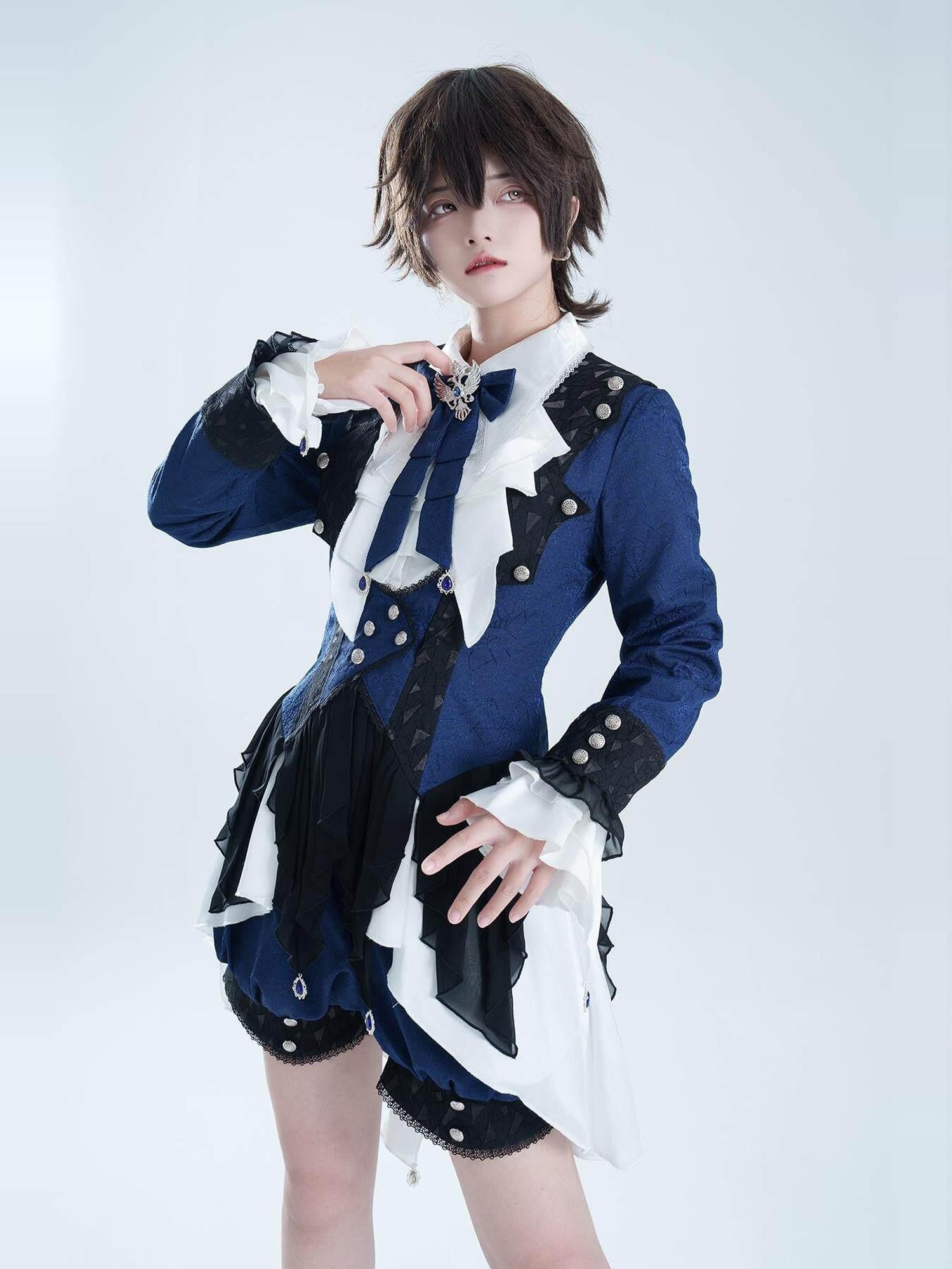 Jing Mu Prince Lolita Asymmetrical Stand Collar Suit Women's Full Coordination Sets