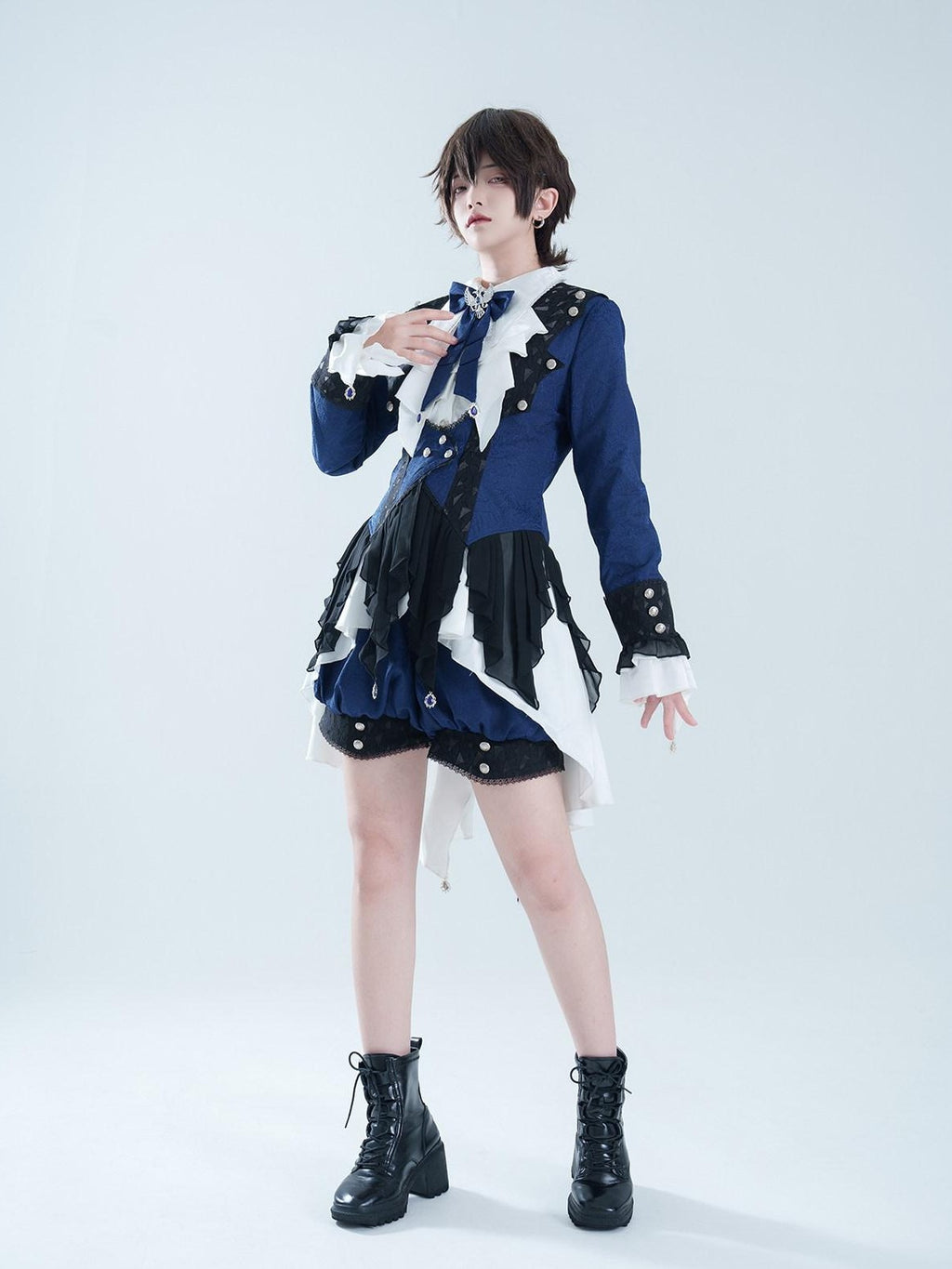 Jing Mu Prince Lolita Asymmetrical Stand Collar Suit Women's Full Coordination Sets