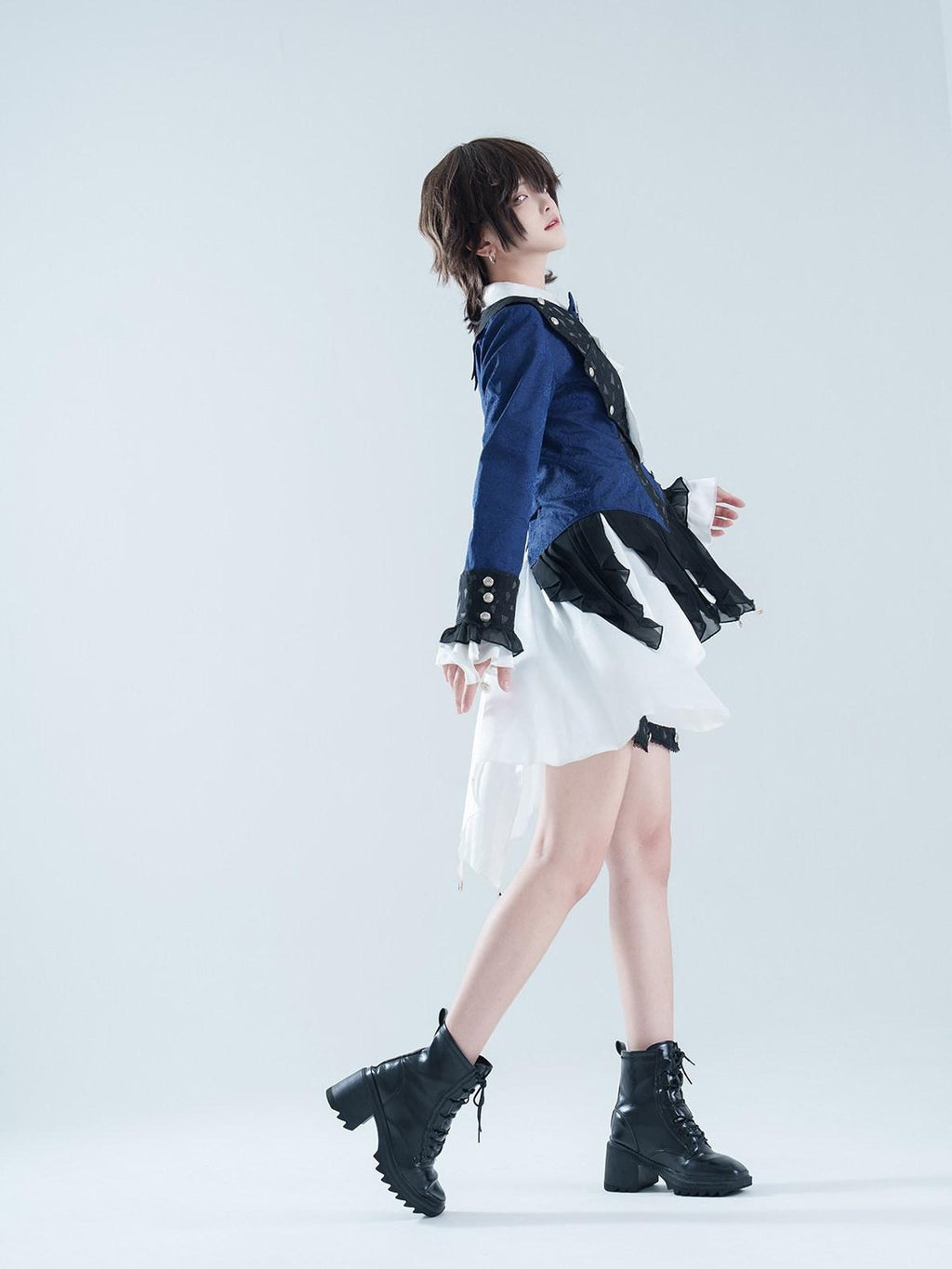 Jing Mu Prince Lolita Asymmetrical Stand Collar Suit Women's Full Coordination Sets