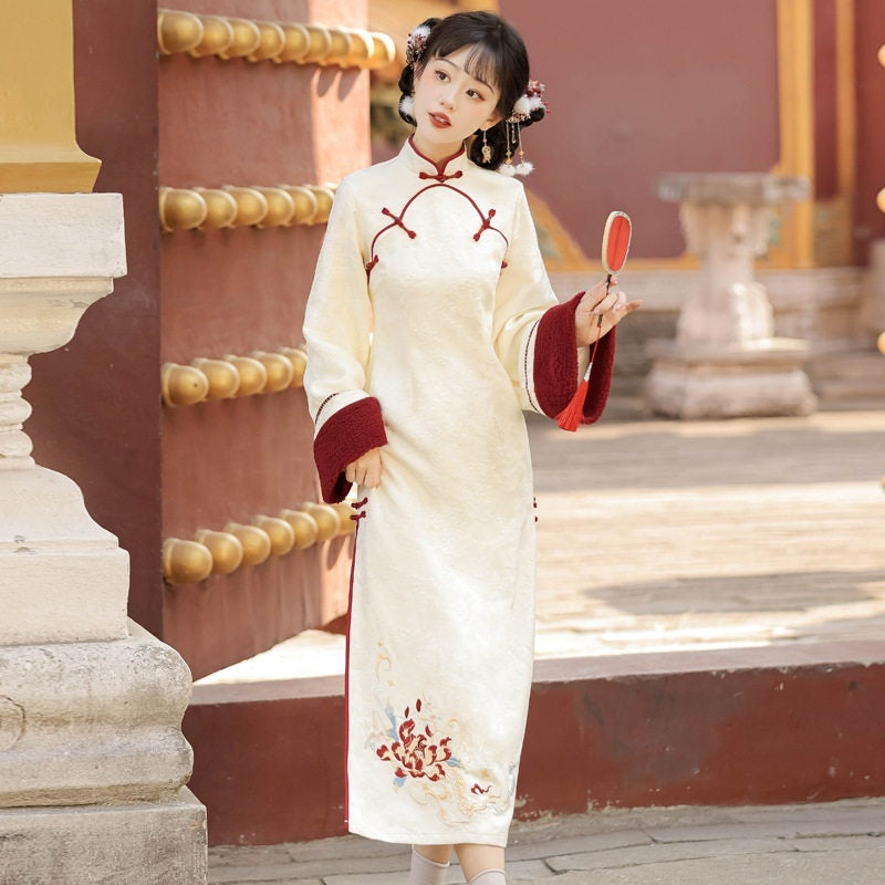 Jing_Mu_Red_Modified_Cheongsam_Vest_Two_Piece_Bell_Sleeve_Women's_Long_Sleeve_Op_745618682065_MISSTT