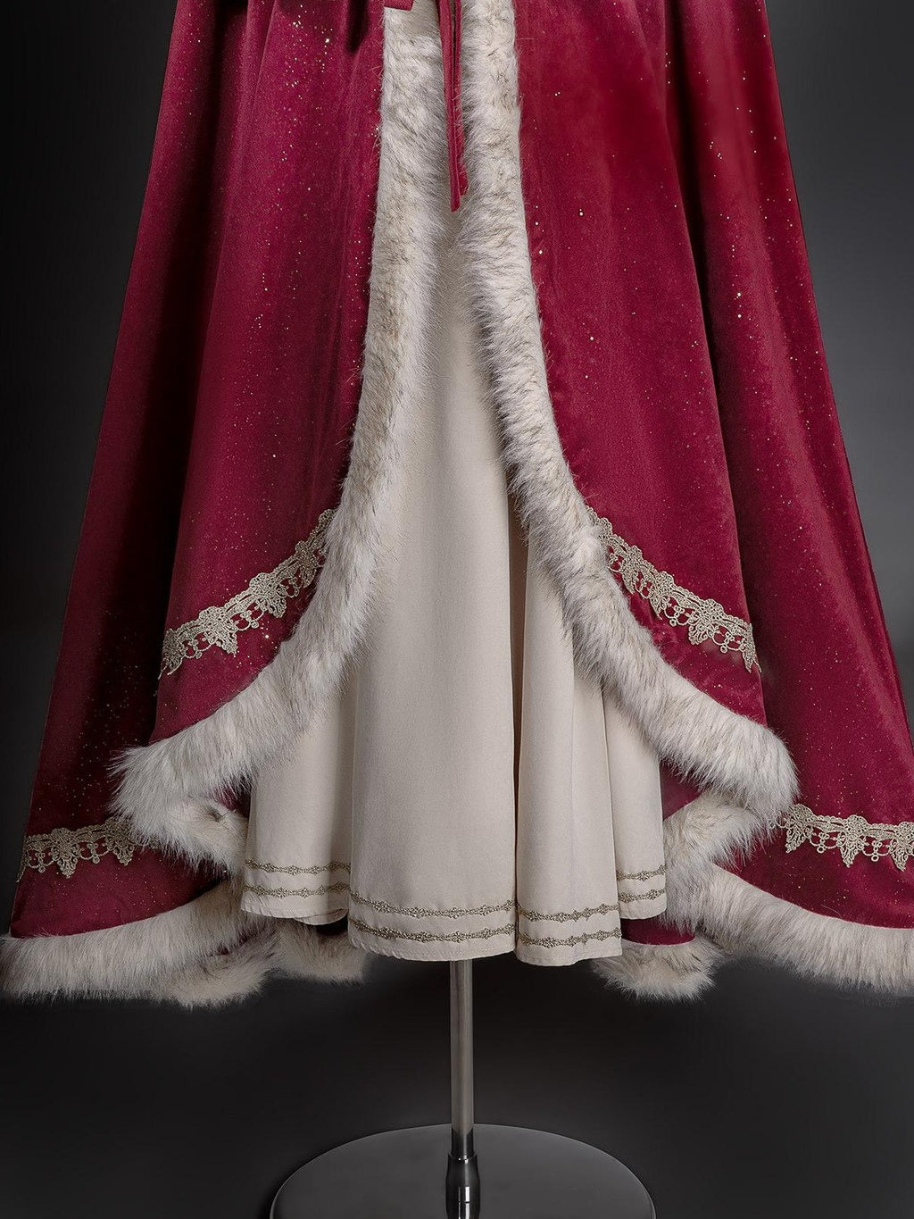 Jing Mu Royal Coronation Cape Stand Collar Flared Lolita Red Women's Op Sets