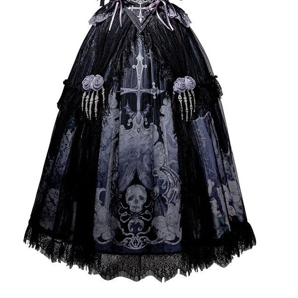 Jing_Mu_Skeletal_Gothic_Lolita_A_Line_Square_Neck_Slim_Fit_Women's_Skirt_Sets_955395004158_MISSTT
