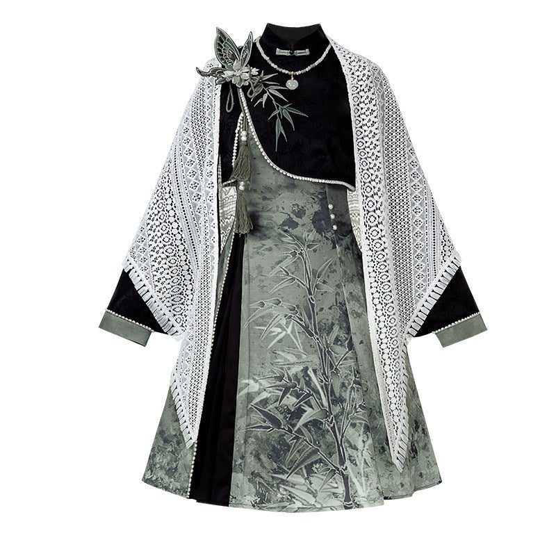 Jing_Mu_Smoky_Bamboo_Print_Modified_Qipao_Lolita_Stand_Collar_Women's_Long_Sleeve_Op_866600398925_MISSTT