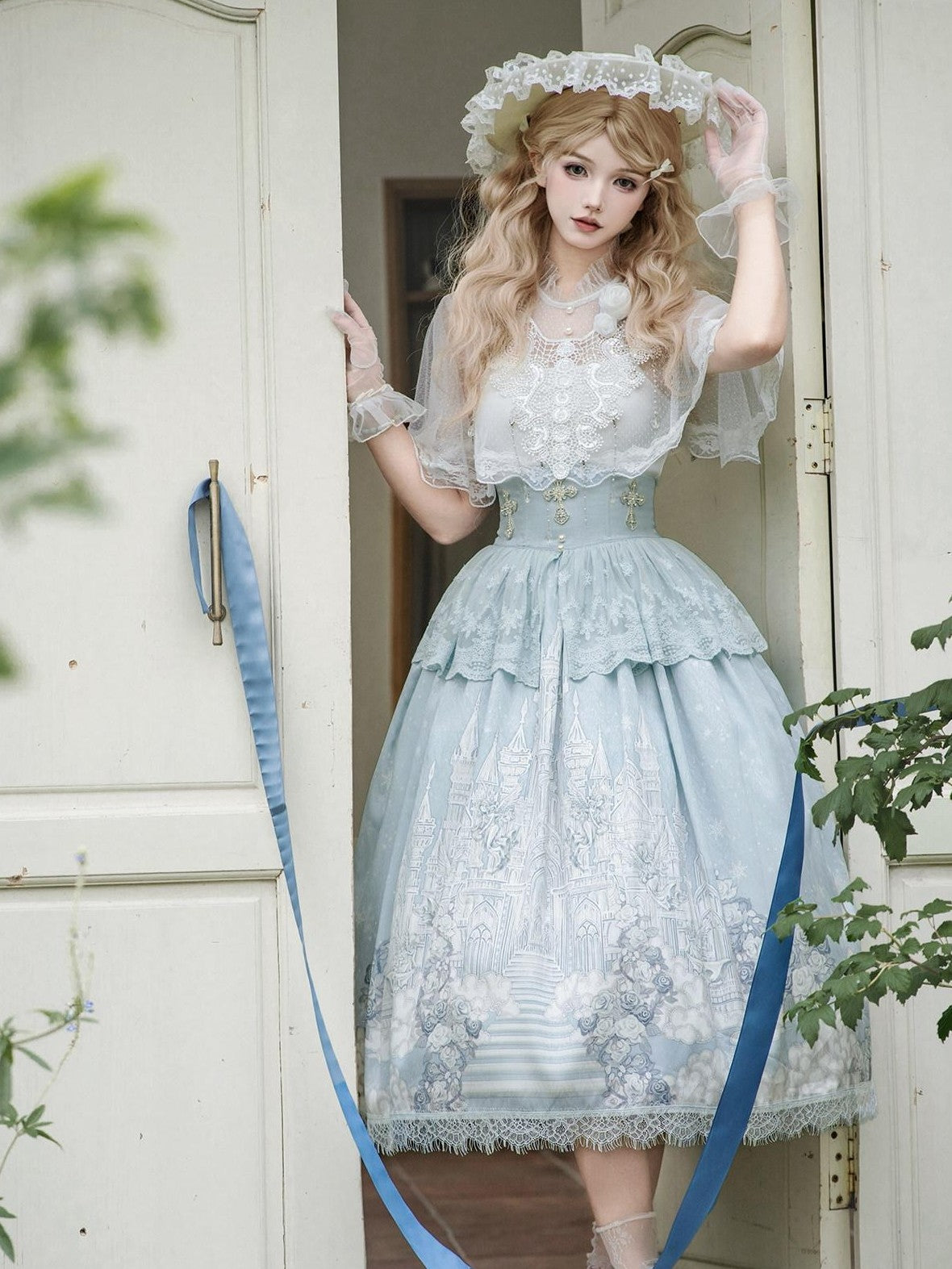 Jing Mu Snow Dream Lolita Regal Cape Camisole A Line Women's Full Coordination Sets