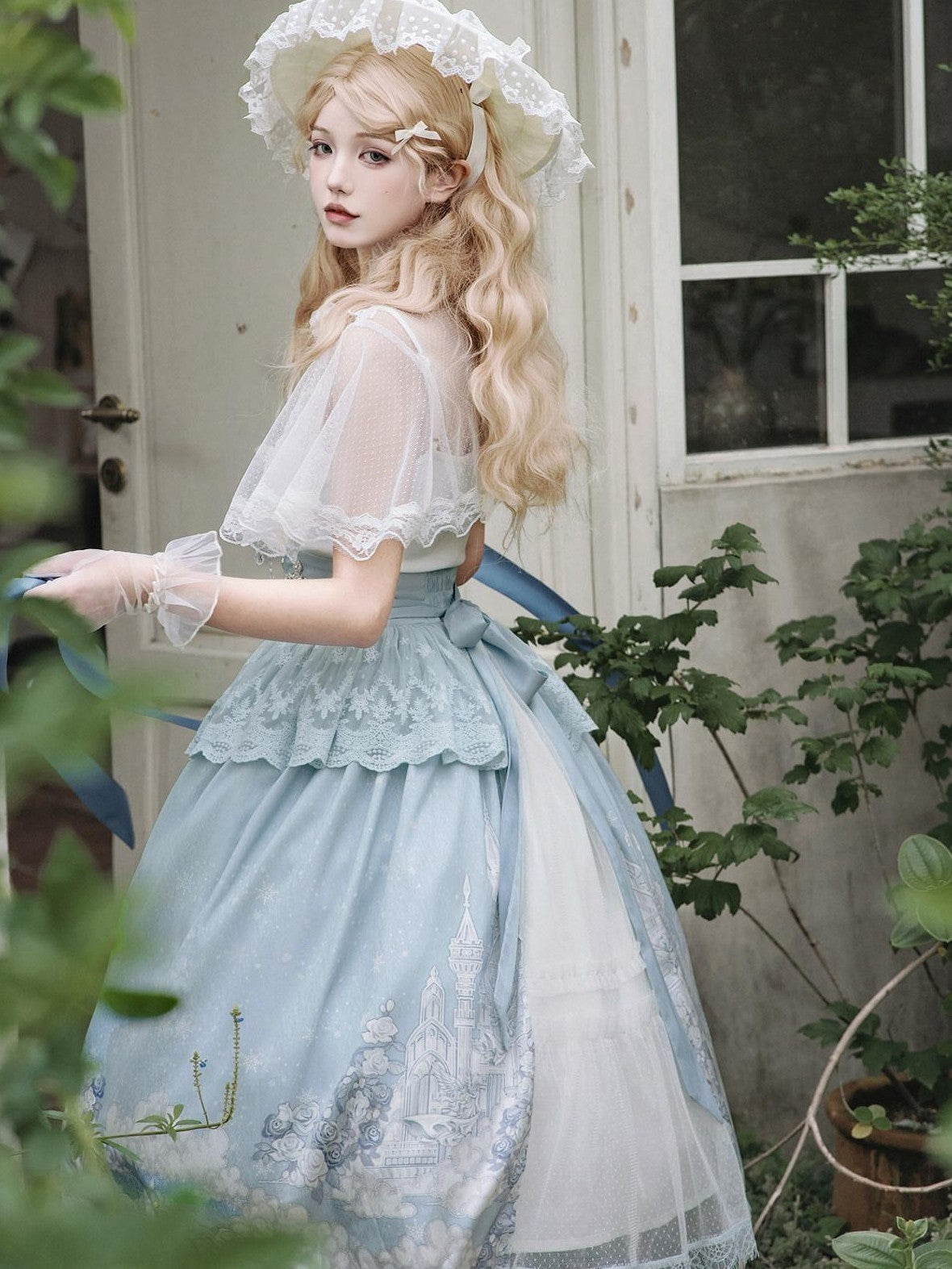 Jing Mu Snow Dream Lolita Regal Cape Camisole A Line Women's Full Coordination Sets